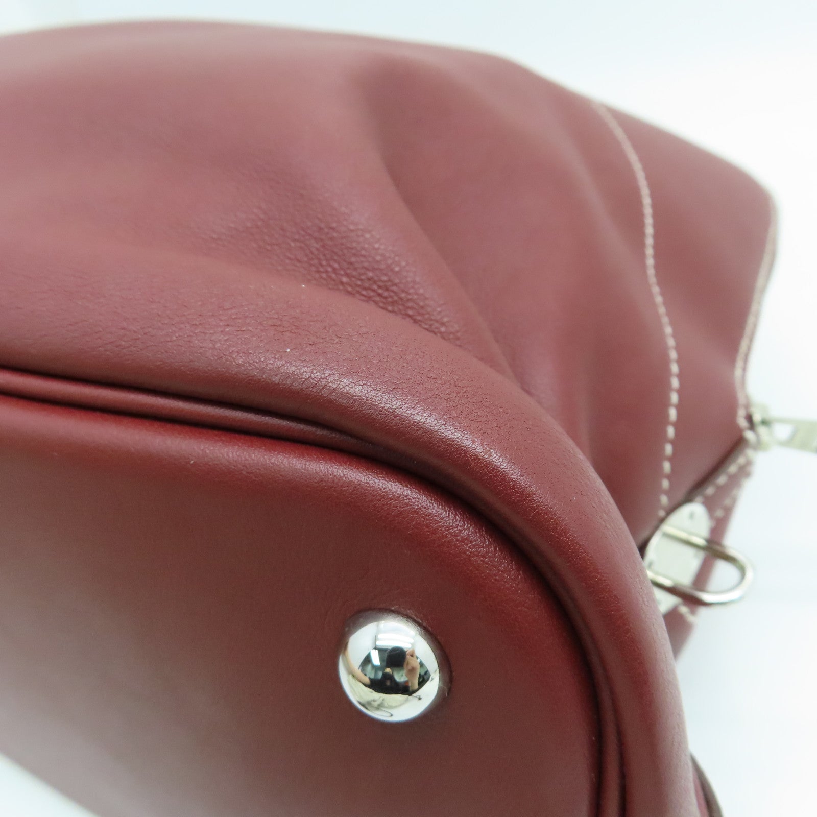 HERMES Veau Swift Leather Bolide Relax 35 Handle Bag Silver Buckle