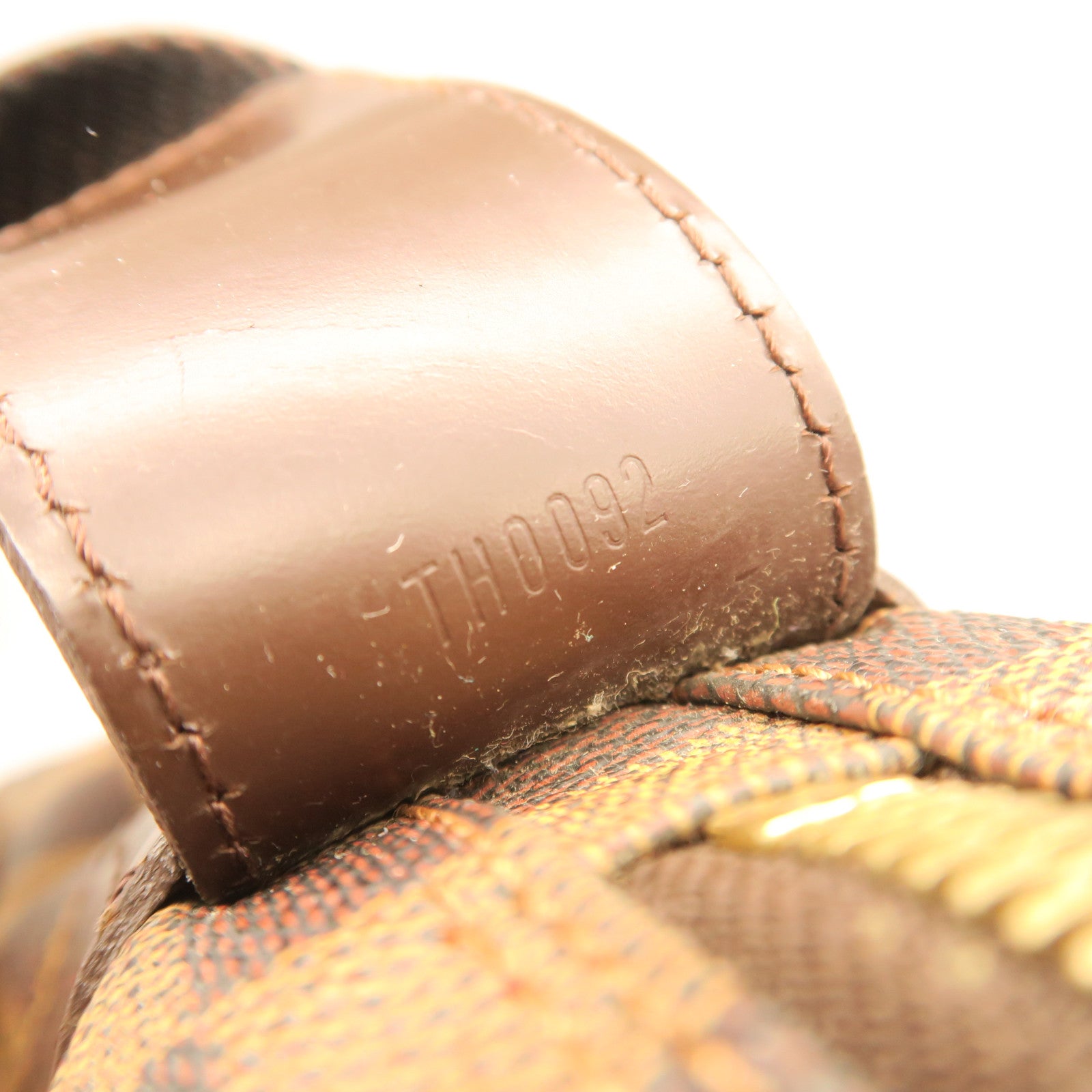 LOUIS VUITTON Damier Naviglio Gold Buckle Shoulder Bag Brown