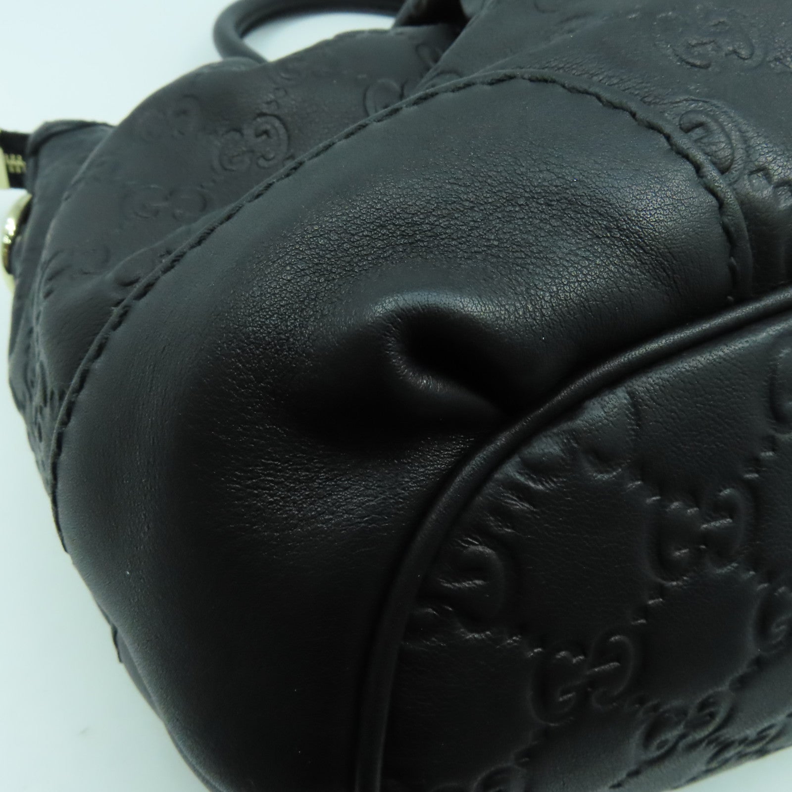 GUCCI 牛皮皮革2 Way Shoulder Bag金扣手挽肩背兩用袋黑色