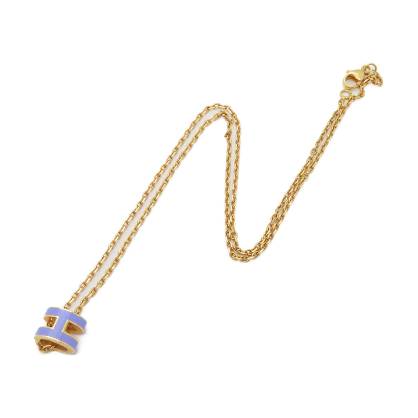 HERMES 金屬Mini Pop H Necklace項鍊紫色金色