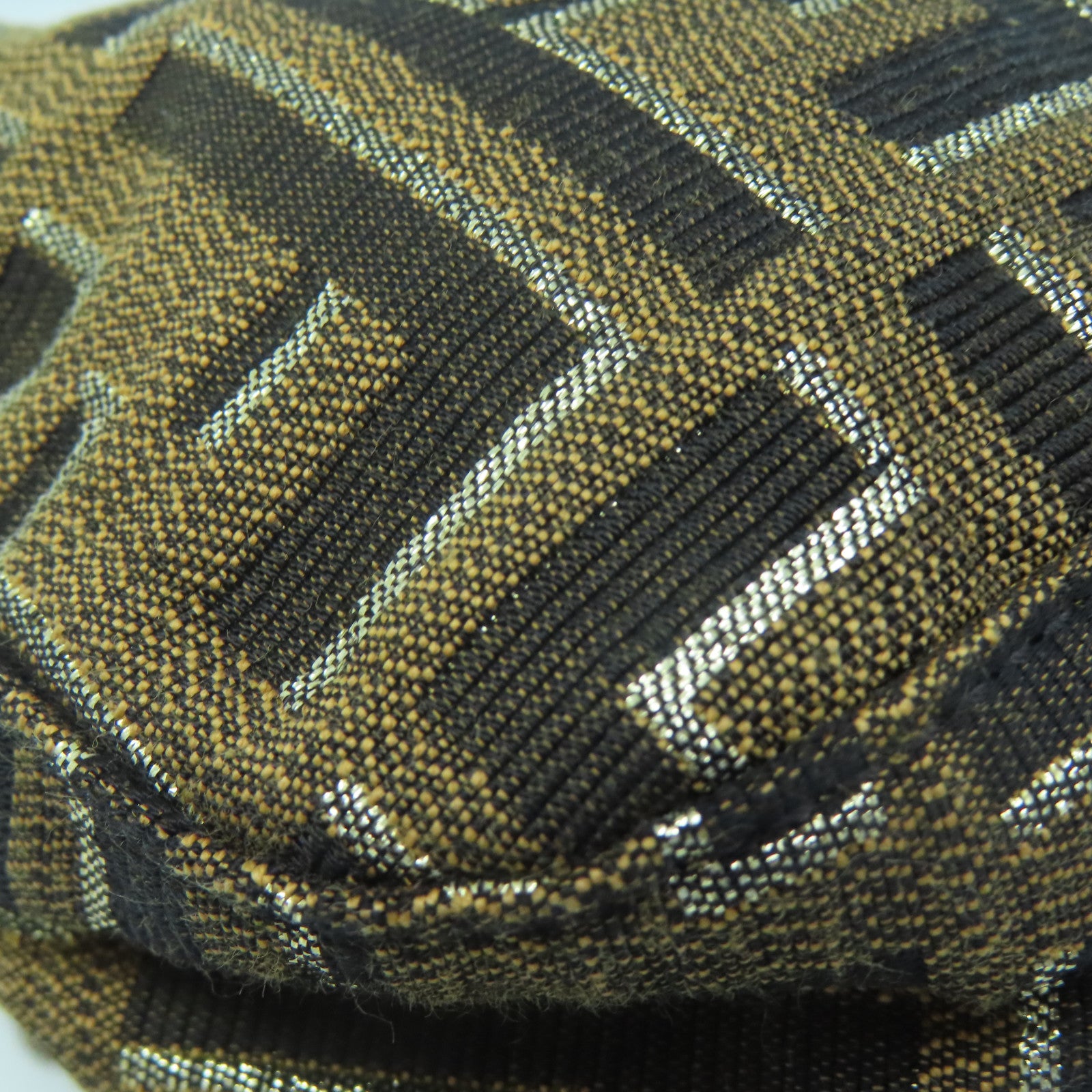 FENDI canvas Shoulder Bag gold buckle shoulder bag brown