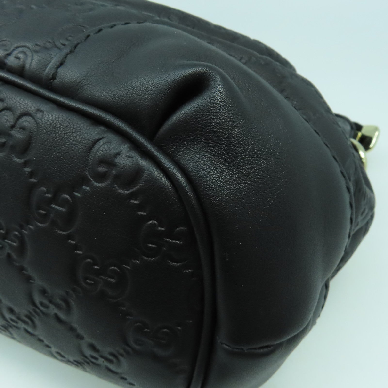 GUCCI 牛皮皮革2 Way Shoulder Bag金扣手挽肩背兩用袋黑色