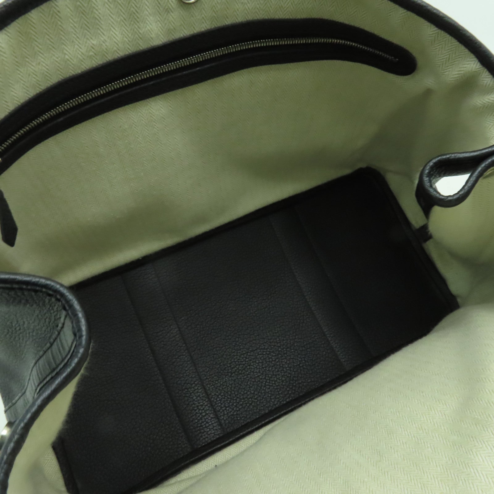 HERMES Negonda皮革Garden Party PM銀扣手挽袋黑色