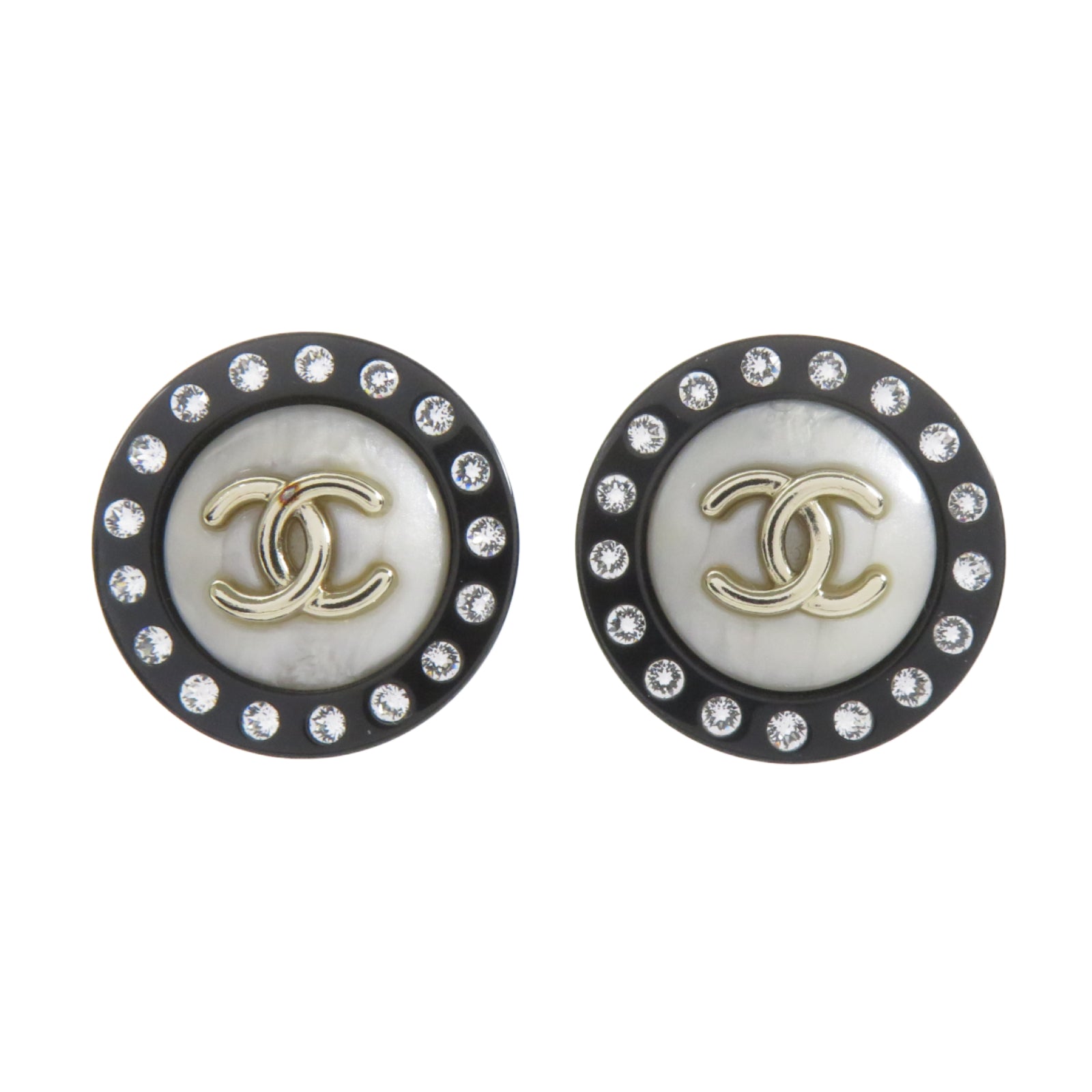 CHANEL PVC Earrings耳環黑色/白色/金色
