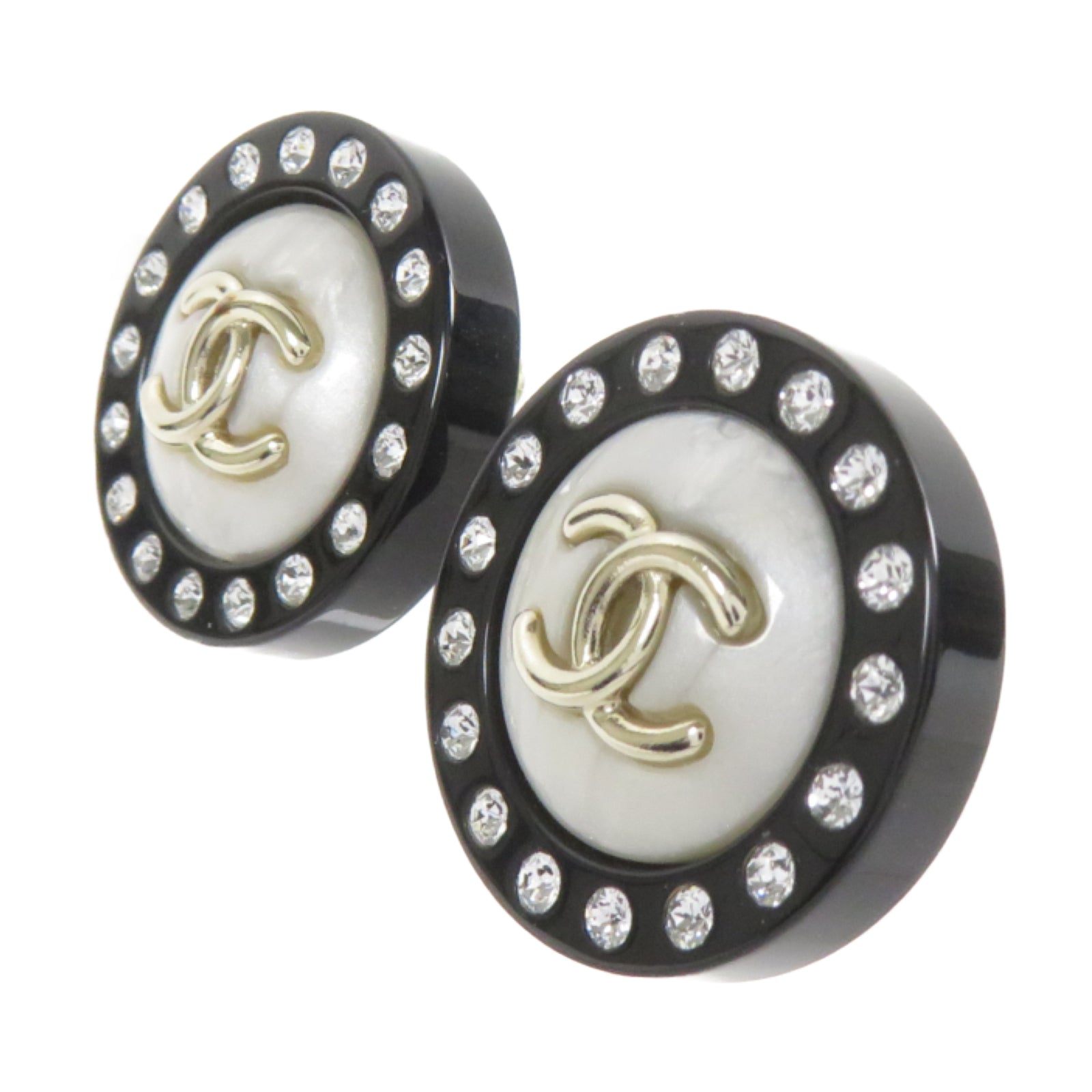 CHANEL PVC Earrings耳環黑色/白色/金色