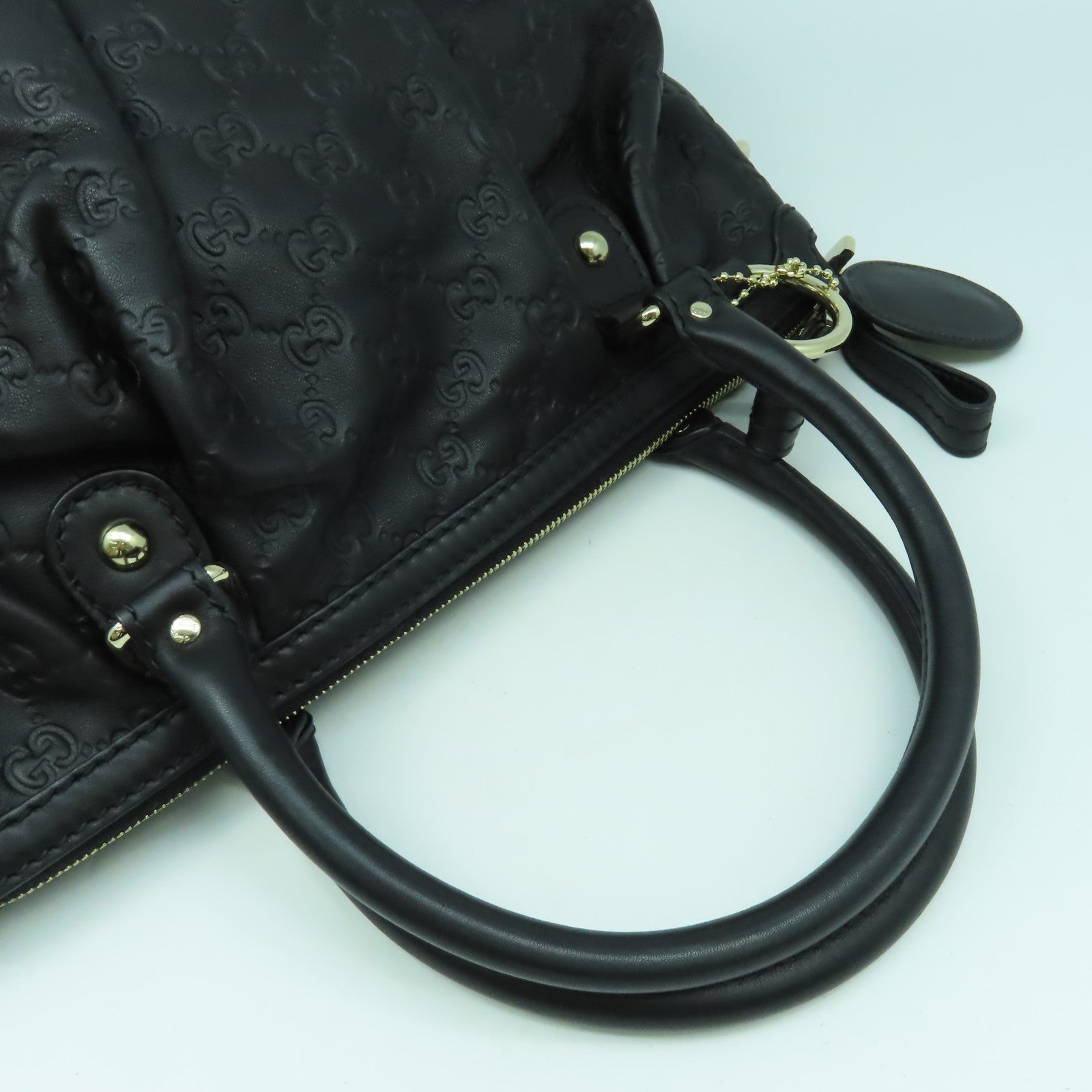 GUCCI 牛皮皮革2 Way Shoulder Bag金扣手挽肩背兩用袋黑色
