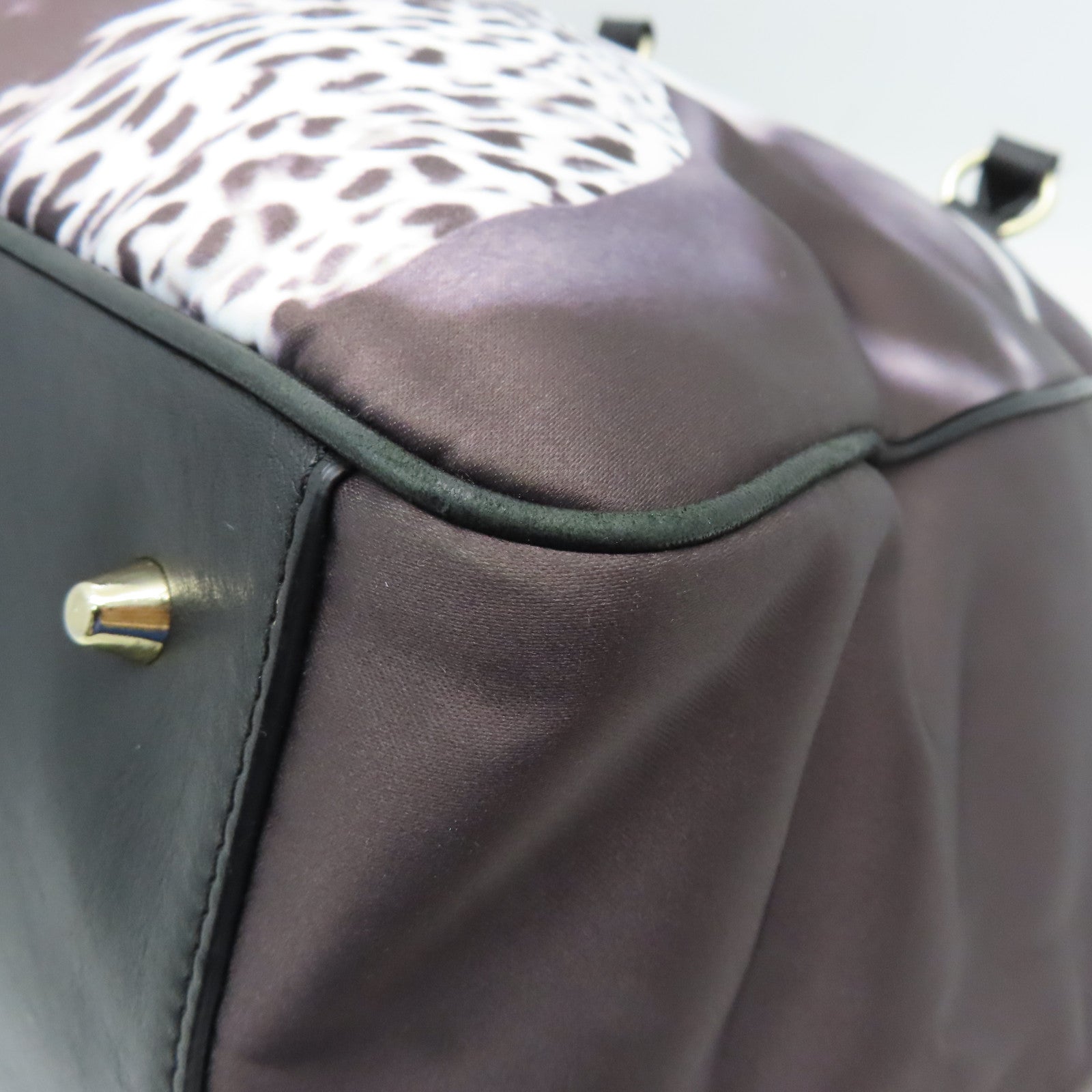 Anya Hindmarch Nylon Tote Bag Gold Buckle Handle Bag Black