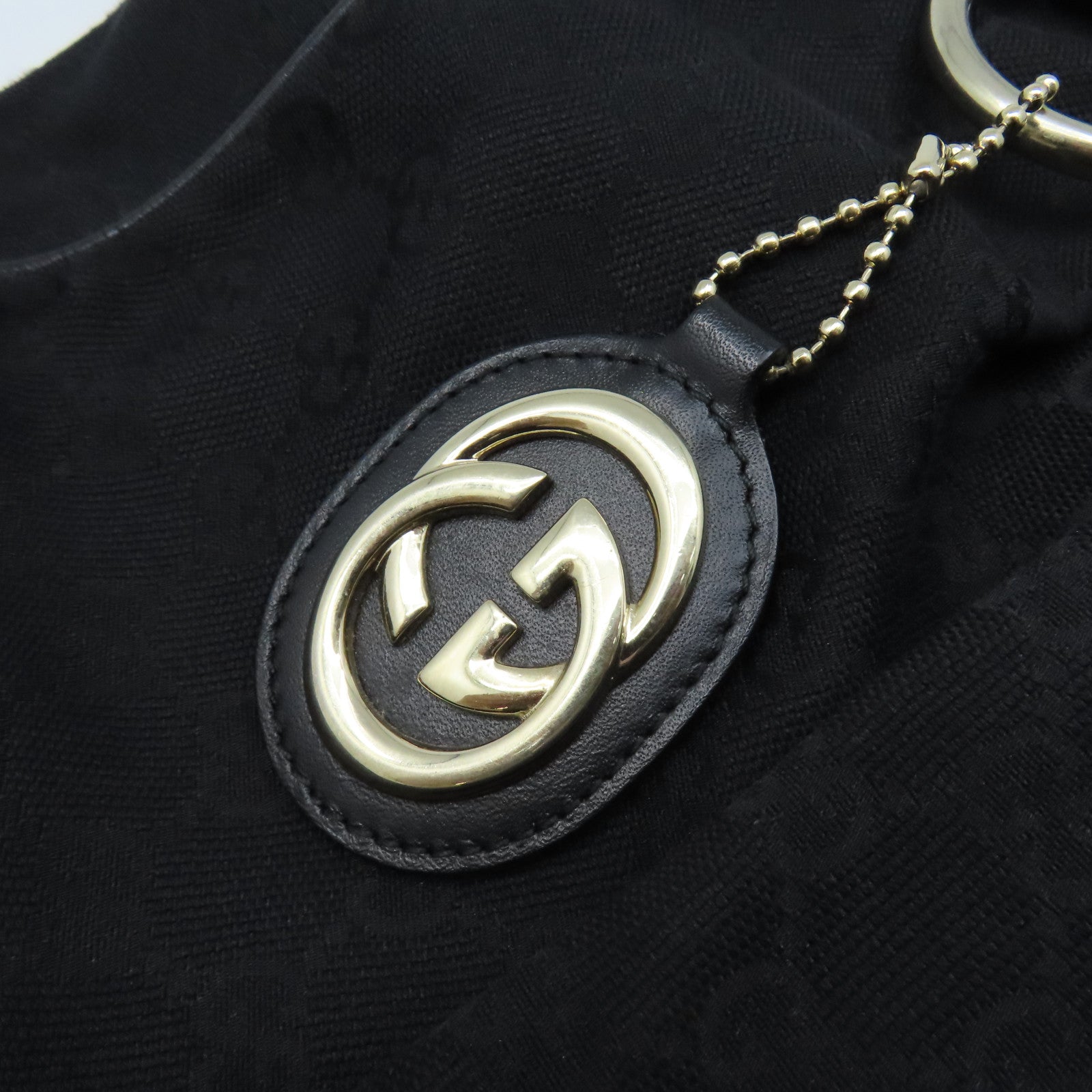 GUCCI GG帆布Shoulder Bag肩背袋黑色