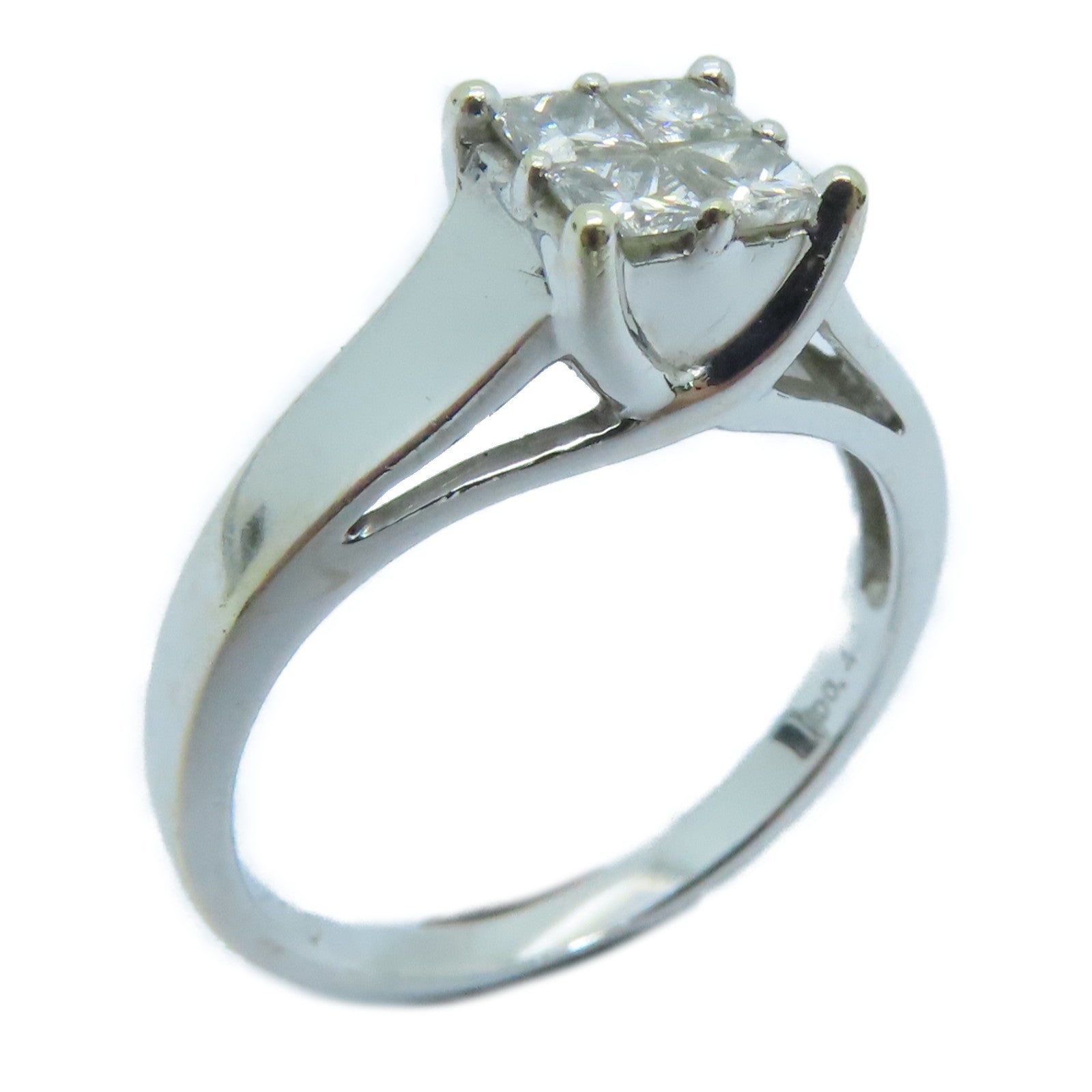 JEWELRY 18K白金Diamond Ring 0.42ct钻石戒指US#6.0