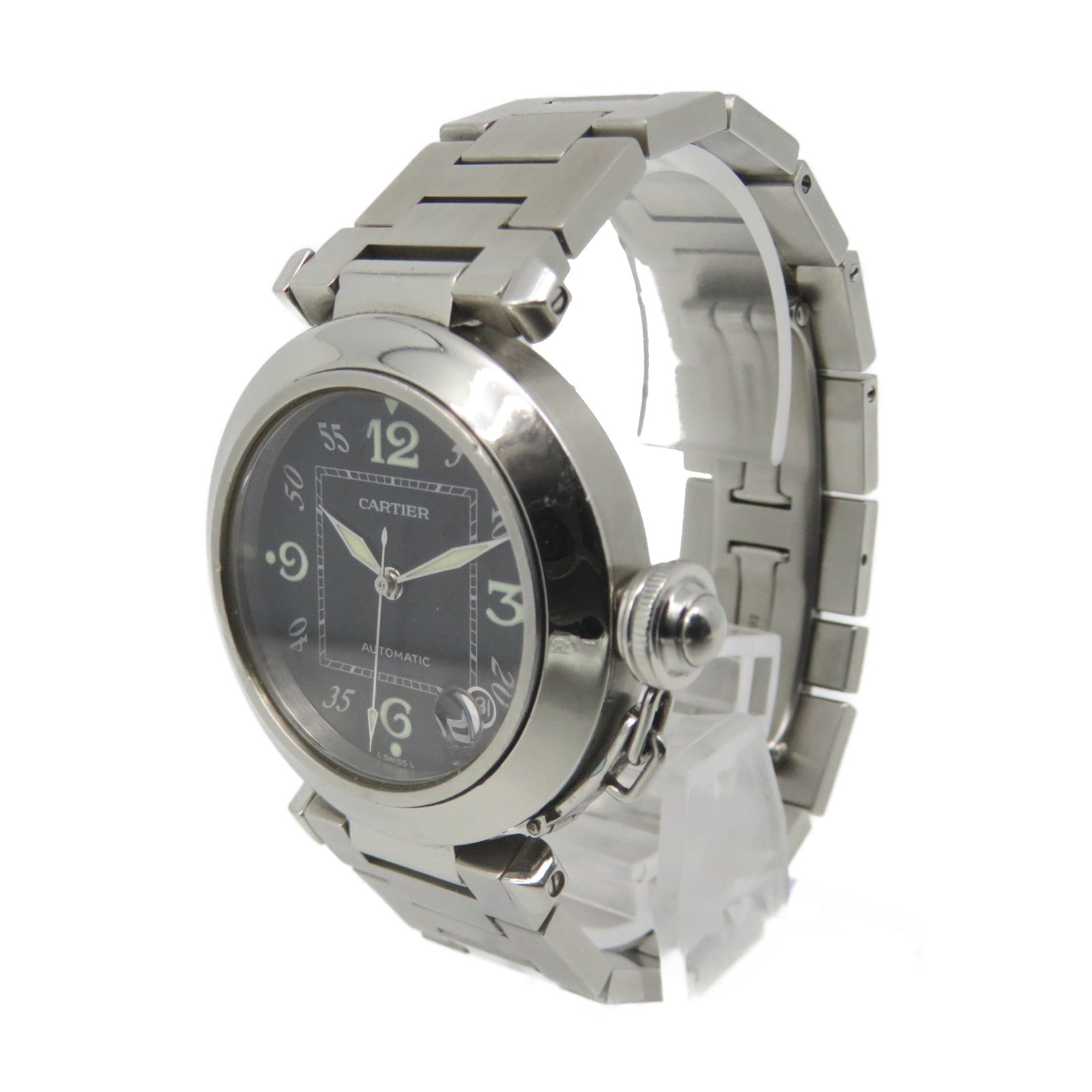 CARTIER Pasha C Watch不鏽鋼自動機芯黑色
