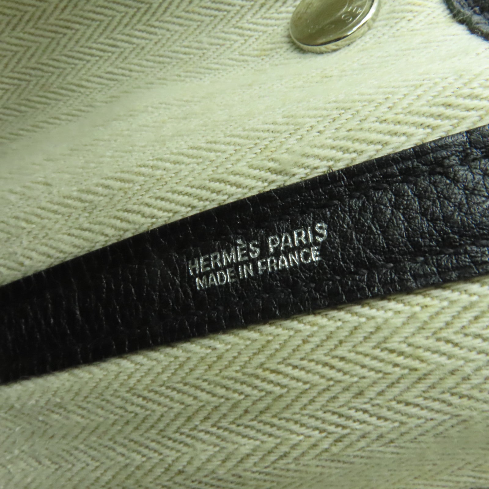 HERMES Negonda皮革Garden Party PM銀扣手挽袋黑色