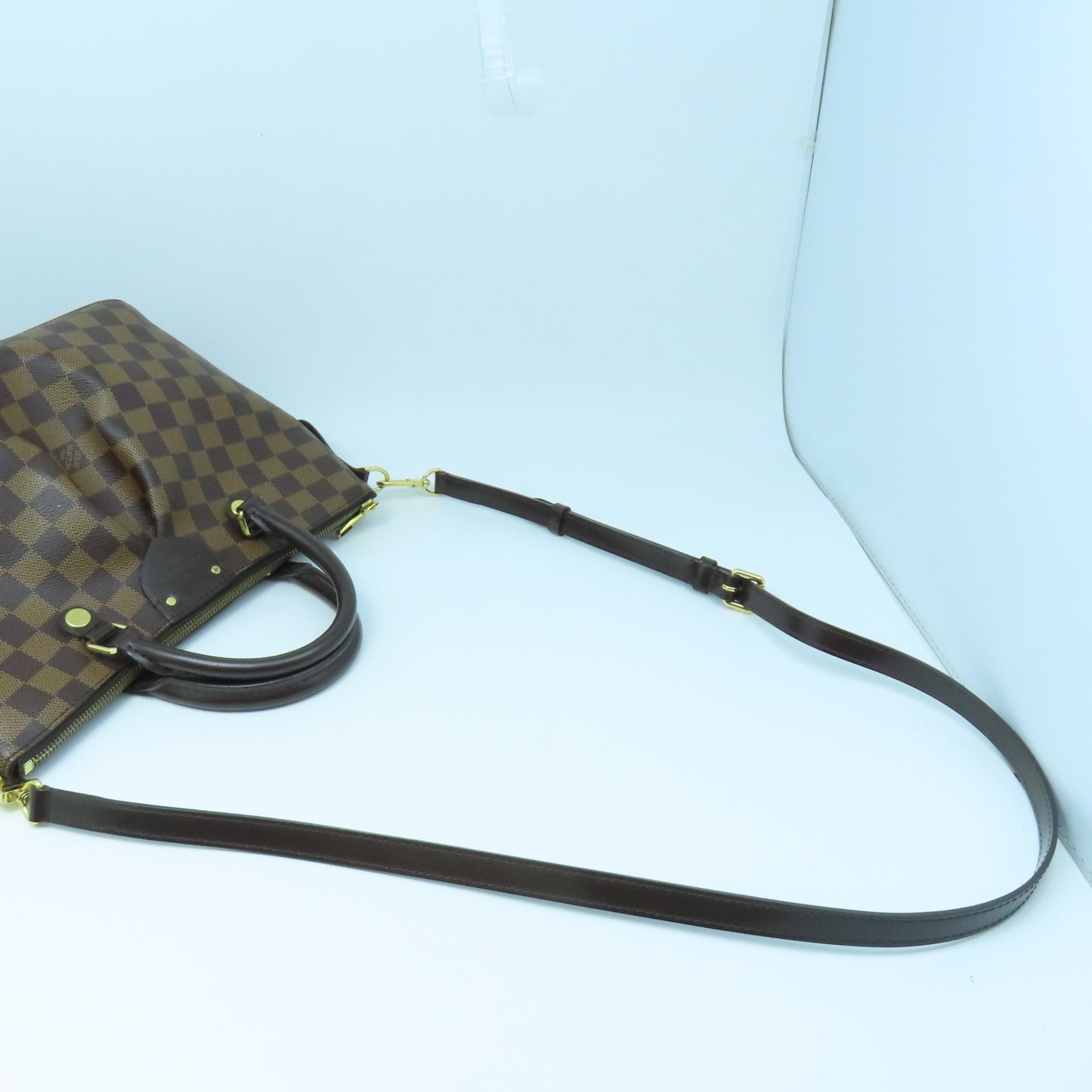 LOUIS VUITTON Damier Siena PM gold buckle shoulder shoulder bag brown