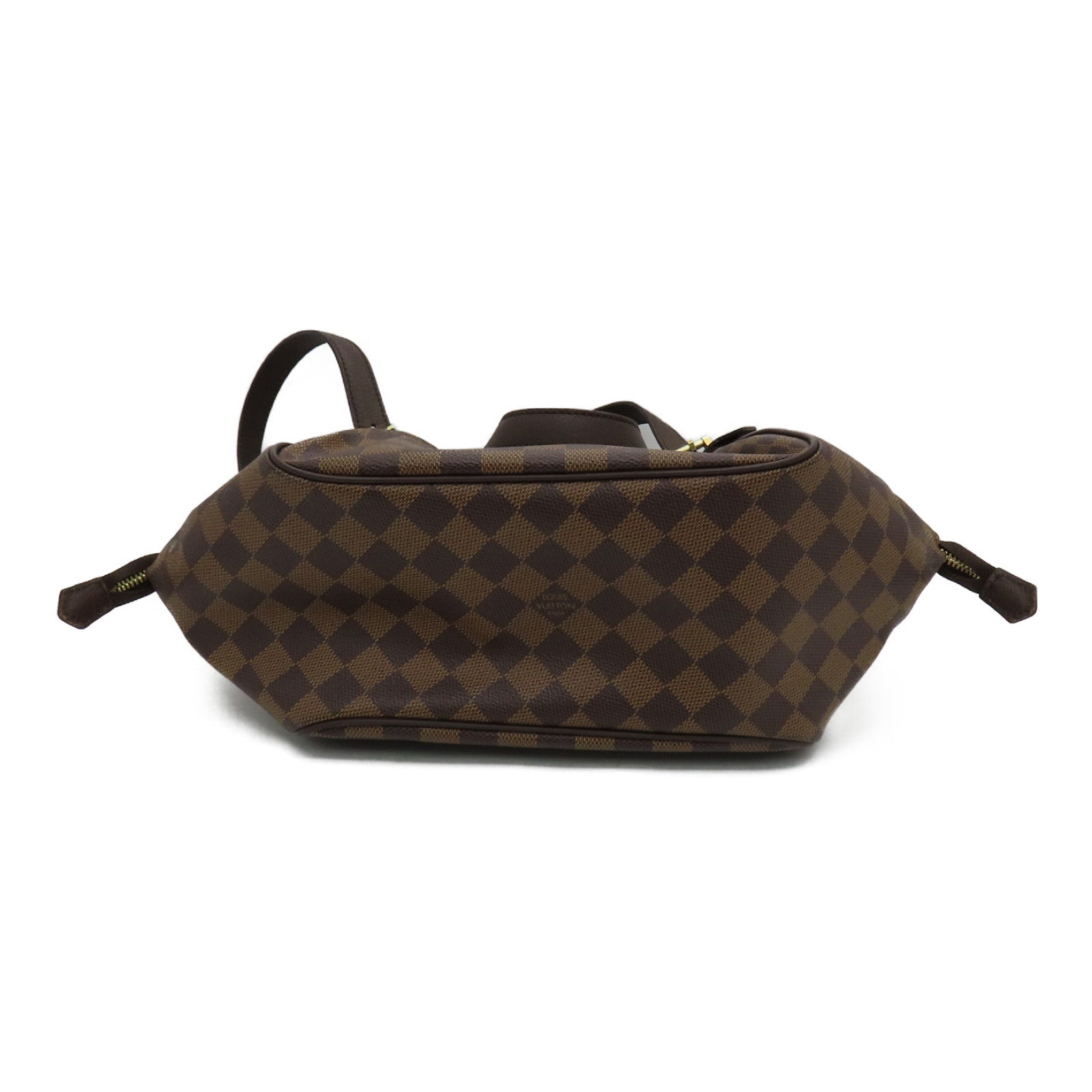 LOUIS VUITTON Damier Belem MM Gold Buckle Shoulder Bag Brown