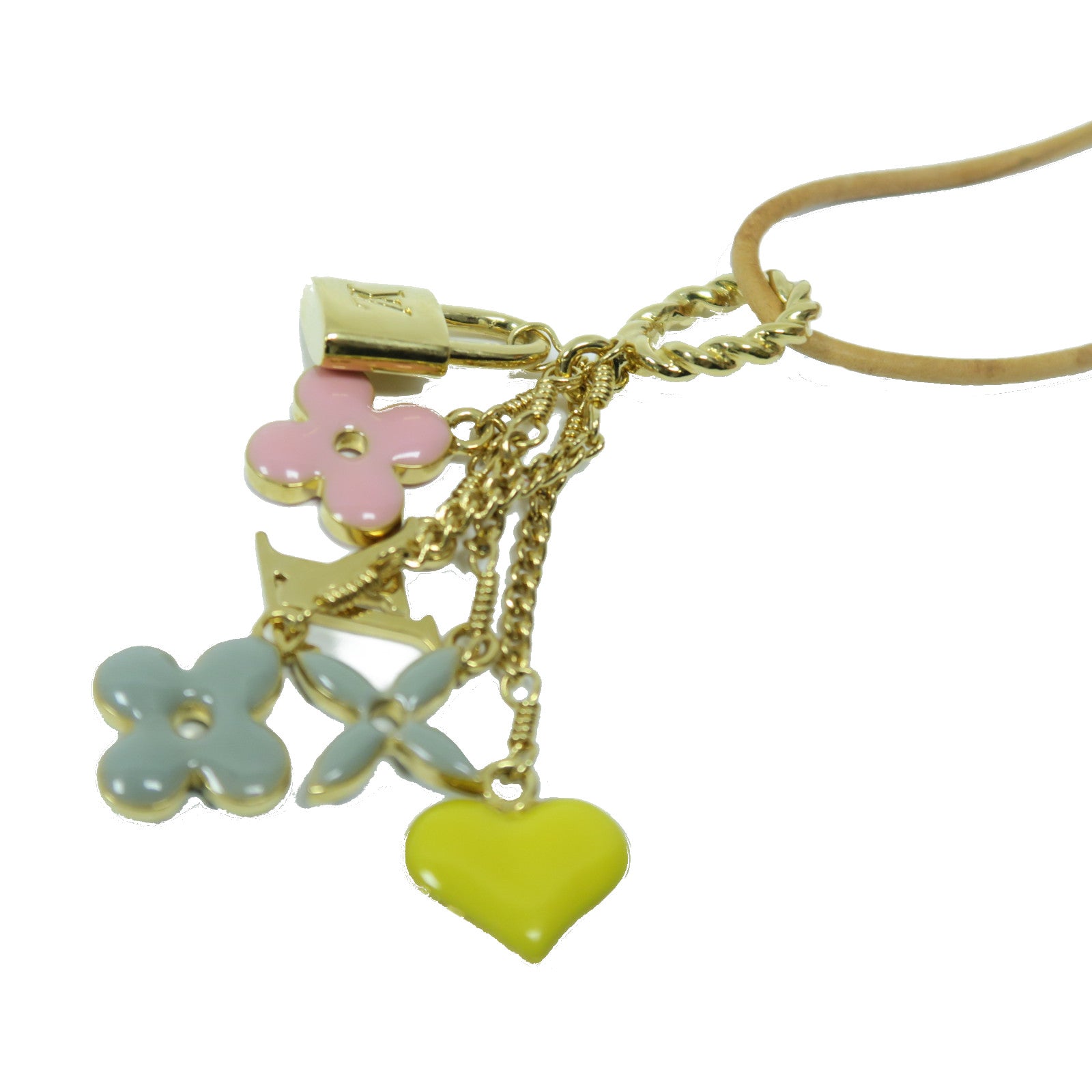 LOUIS VUITTON 金屬/皮革Necklace項鍊粉紅色/黃色/綠色
