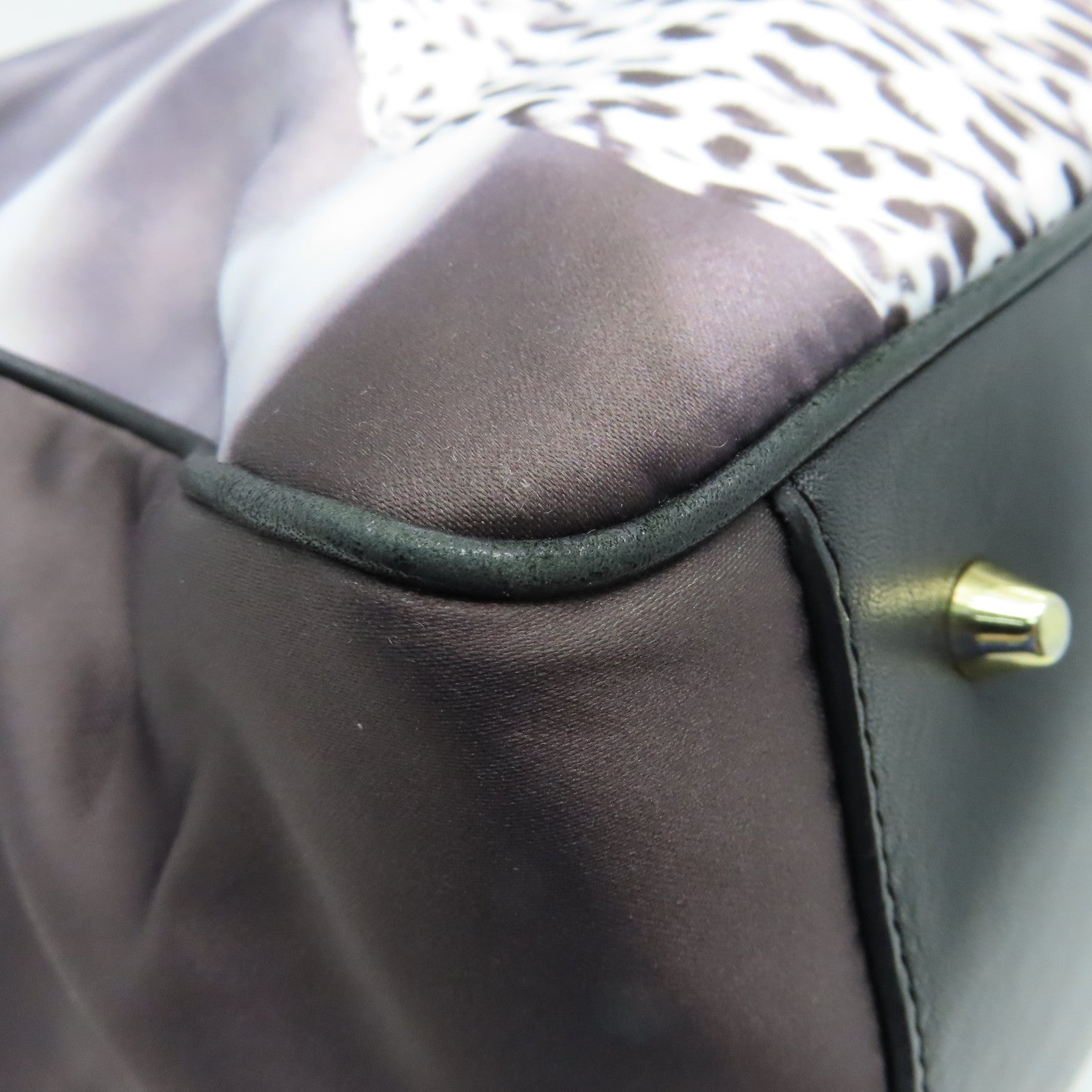 Anya Hindmarch Nylon Tote Bag Gold Buckle Handle Bag Black