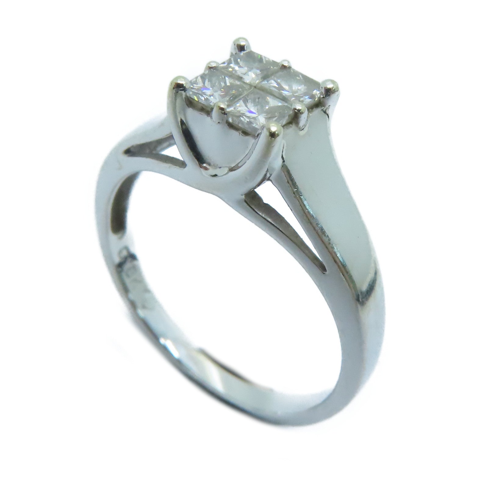 JEWELRY 18K白金Diamond Ring 0.42ct钻石戒指US#6.0