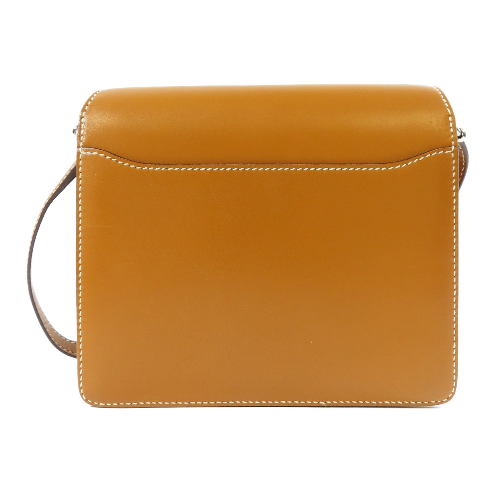 HERMES Barenia皮革Mini Roulis銀扣肩背袋Gold經典駝色