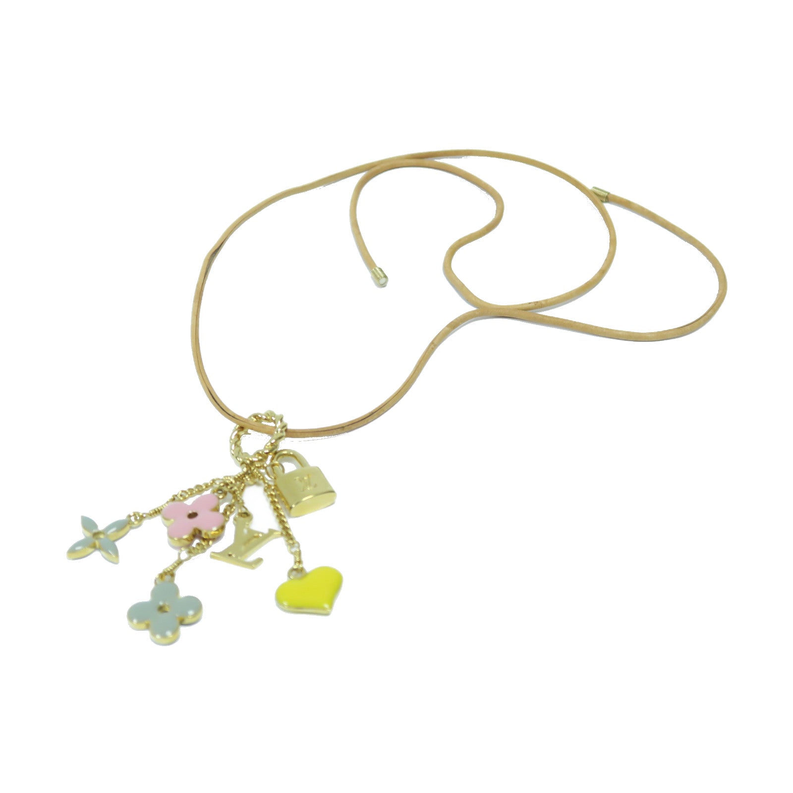LOUIS VUITTON 金屬/皮革Necklace項鍊粉紅色/黃色/綠色