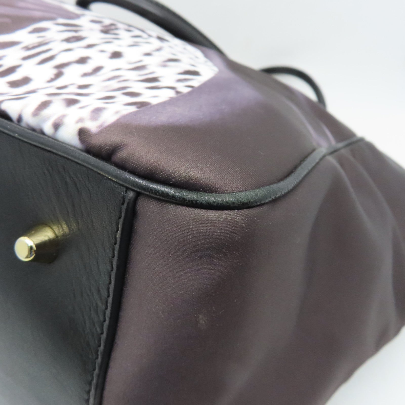Anya Hindmarch Nylon Tote Bag Gold Buckle Handle Bag Black
