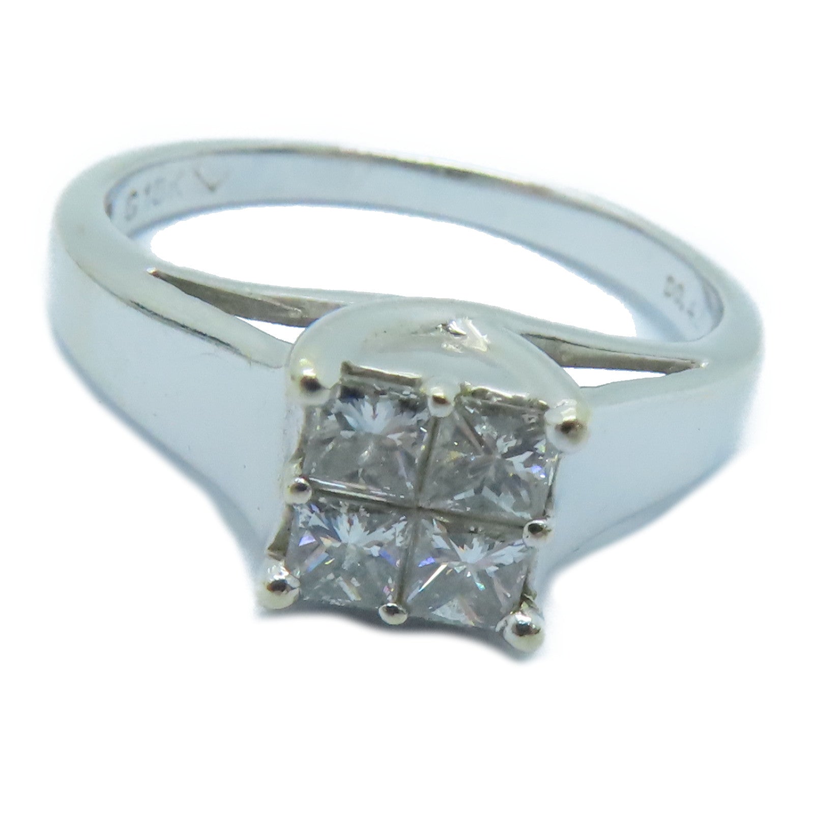 JEWELRY 18K白金Diamond Ring 0.42ct钻石戒指US#6.0