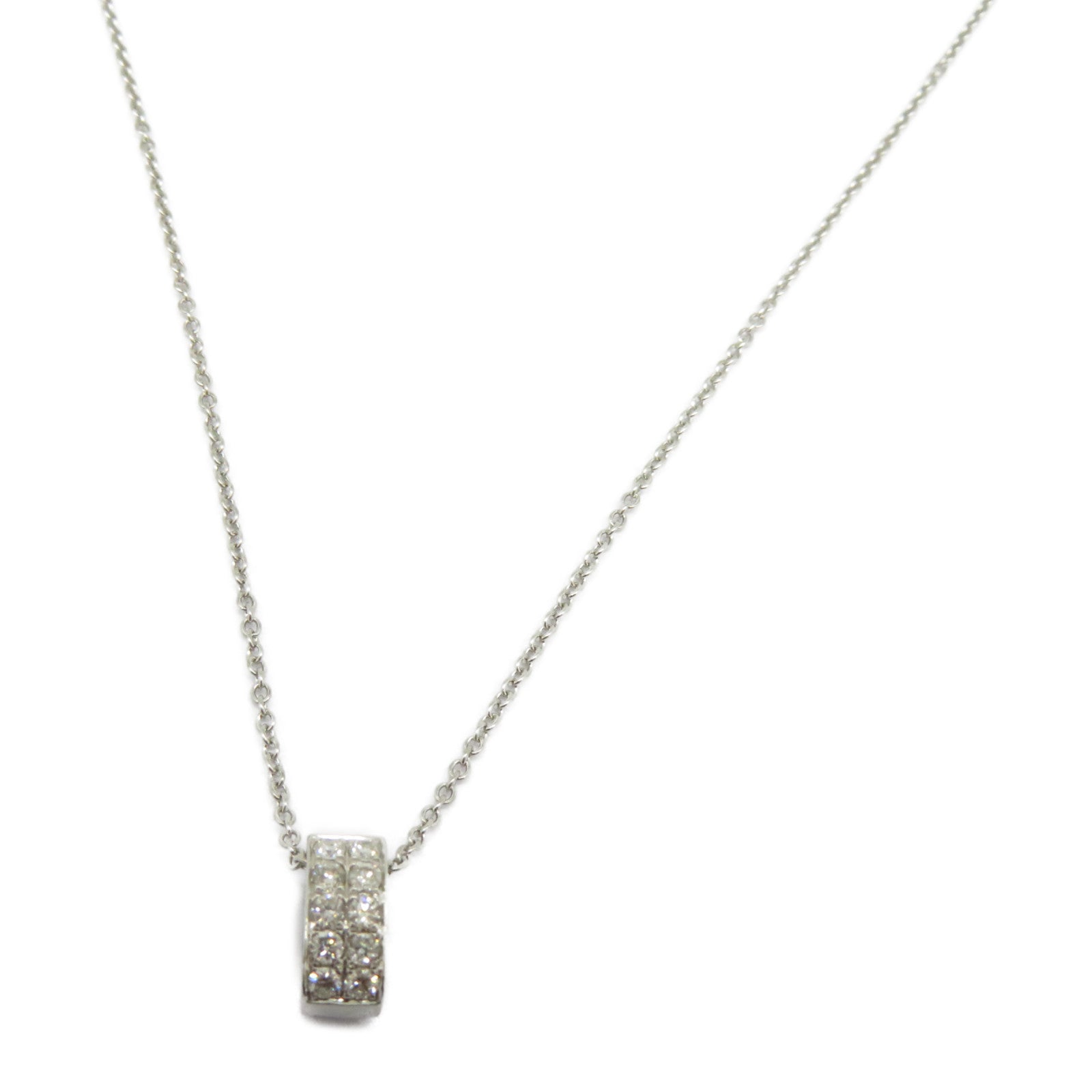 JEWELRY 18K白金Diamond Necklace 0.17ct鑽石項鍊銀色