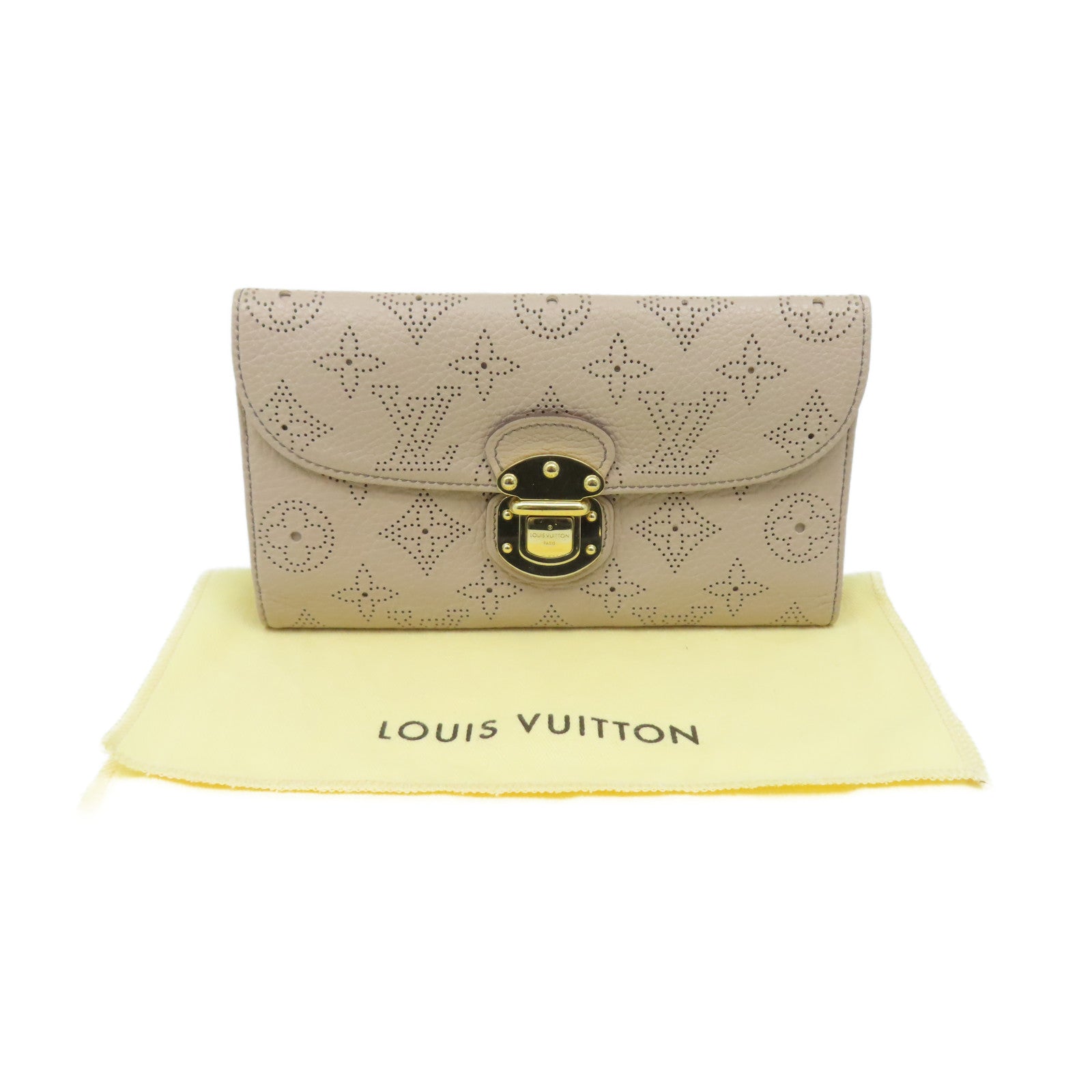 LOUIS VUITTON Mahina Amelia Coquille Long Wallet金扣長錢包杏色