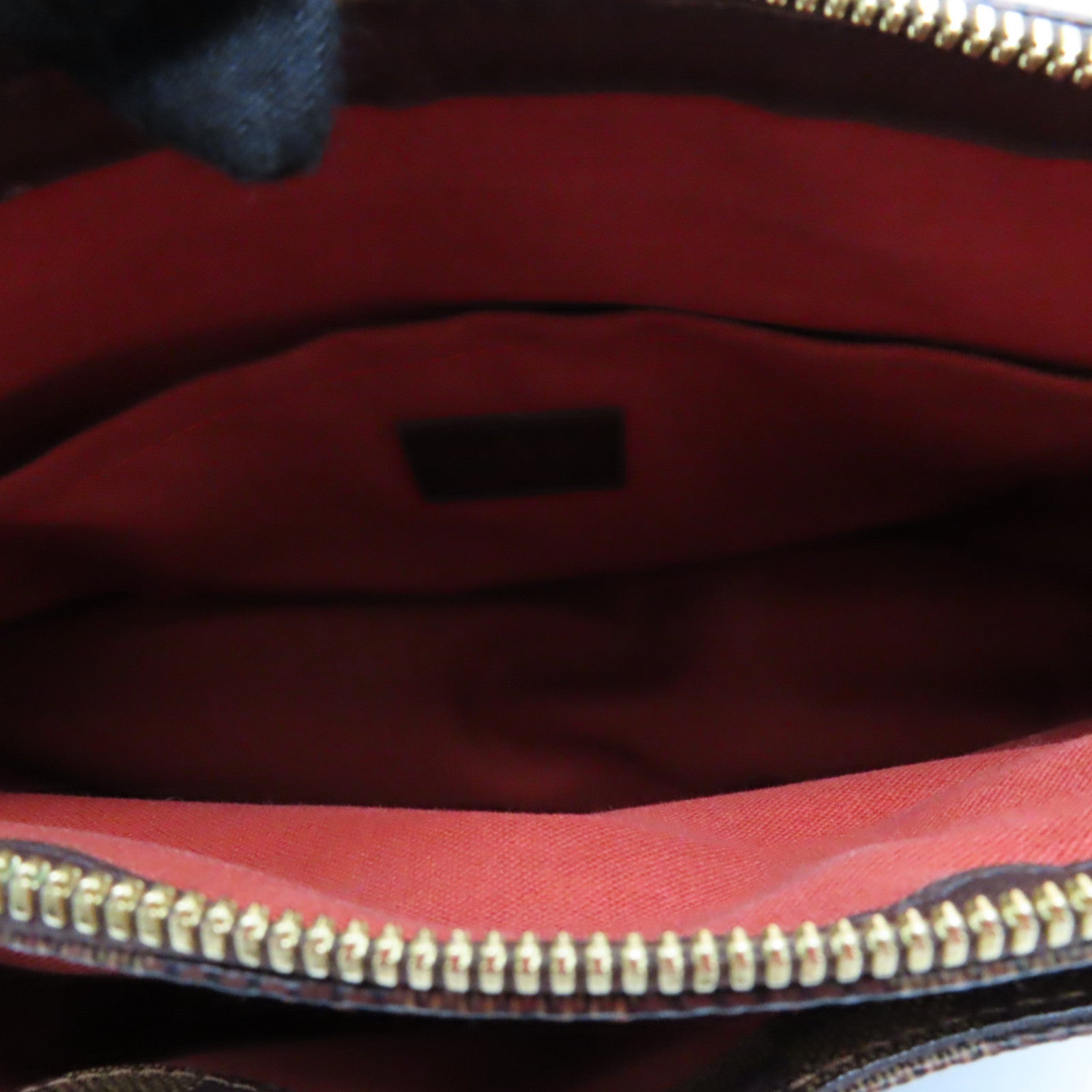 LOUIS VUITTON Damier Belem MM Gold Buckle Shoulder Bag Brown