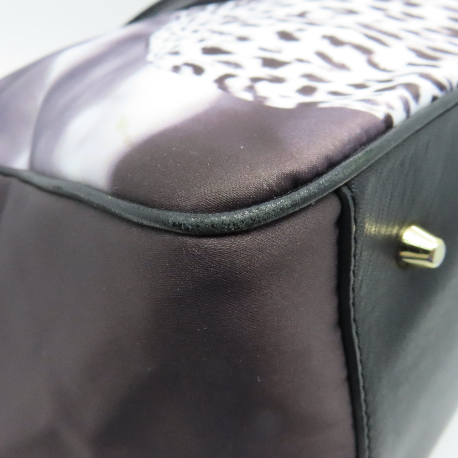 Anya Hindmarch Nylon Tote Bag Gold Buckle Handle Bag Black