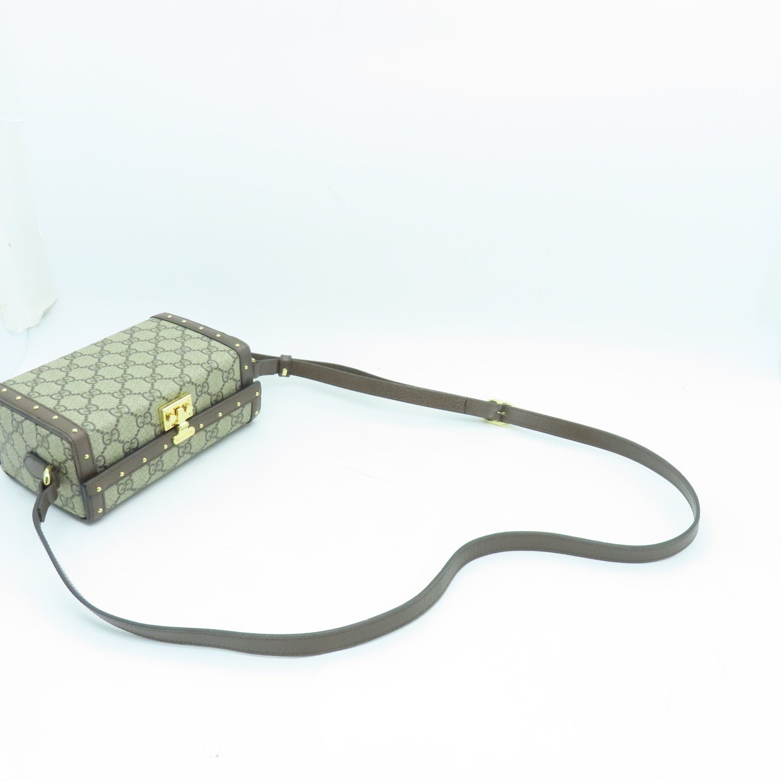 GUCCI 塗層帆布Huheg 8358 Shoulder Bag金扣肩背袋