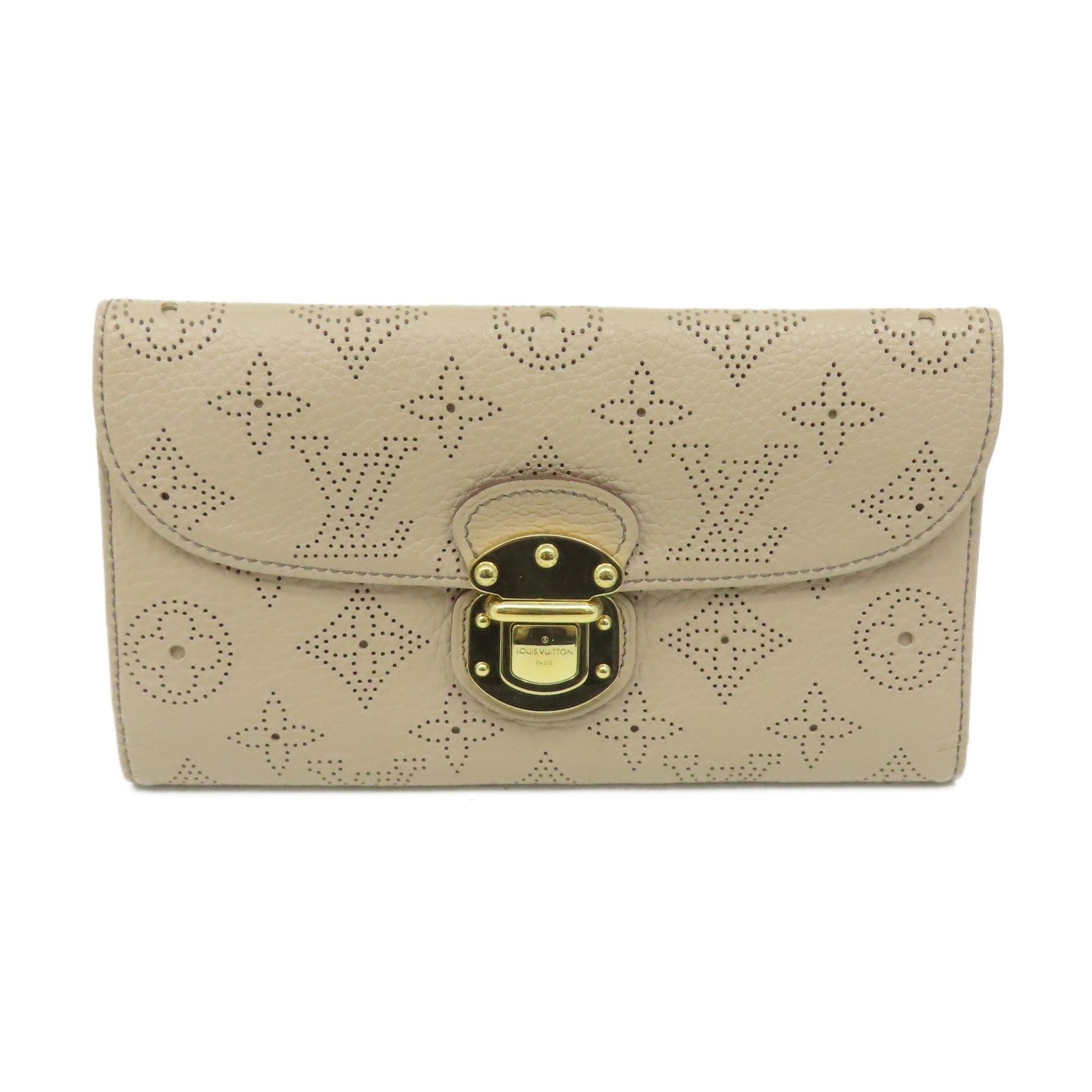 LOUIS VUITTON Mahina Amelia Coquille Long Wallet金扣長錢包杏色