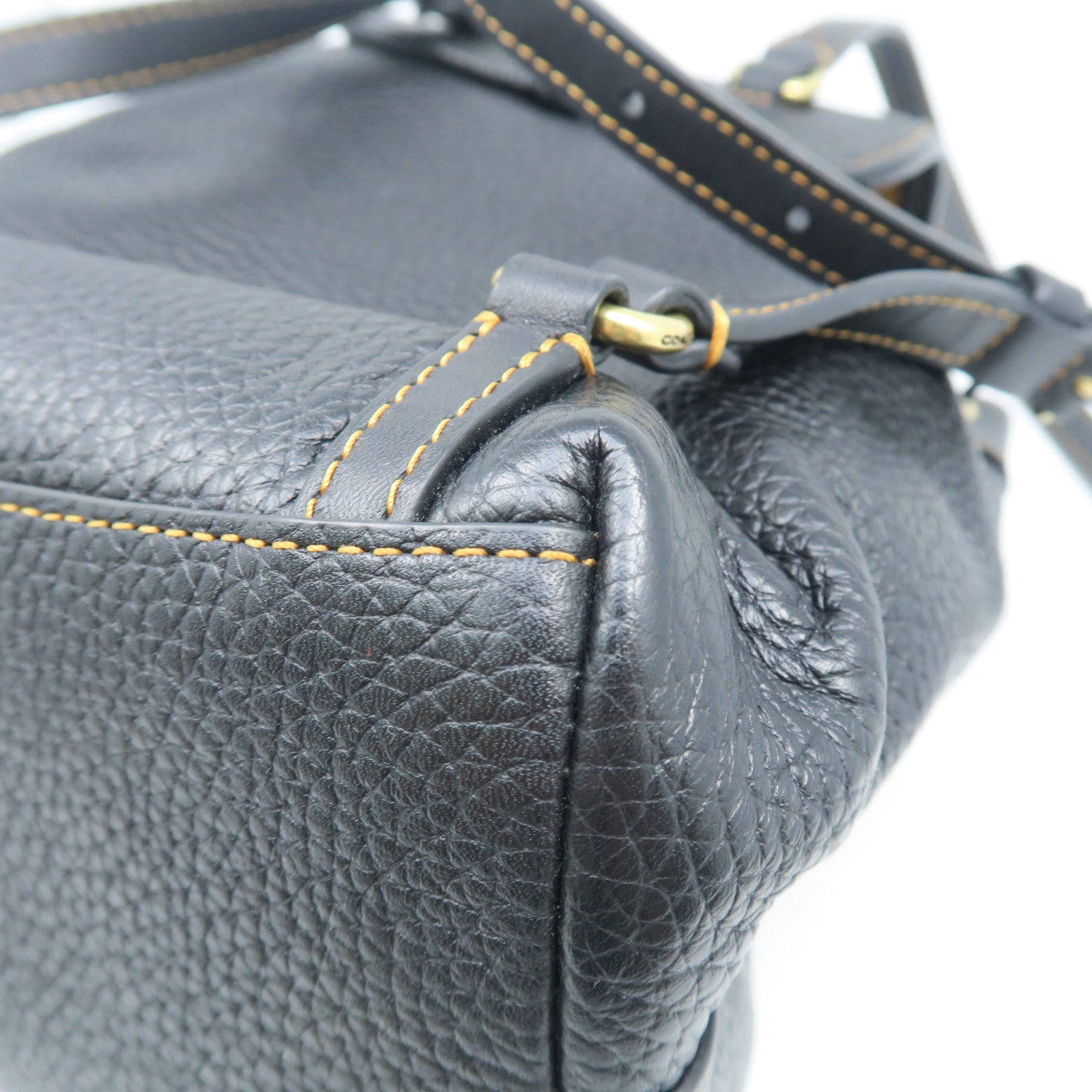 COACH 牛皮皮革Rucksack金扣背包黑色