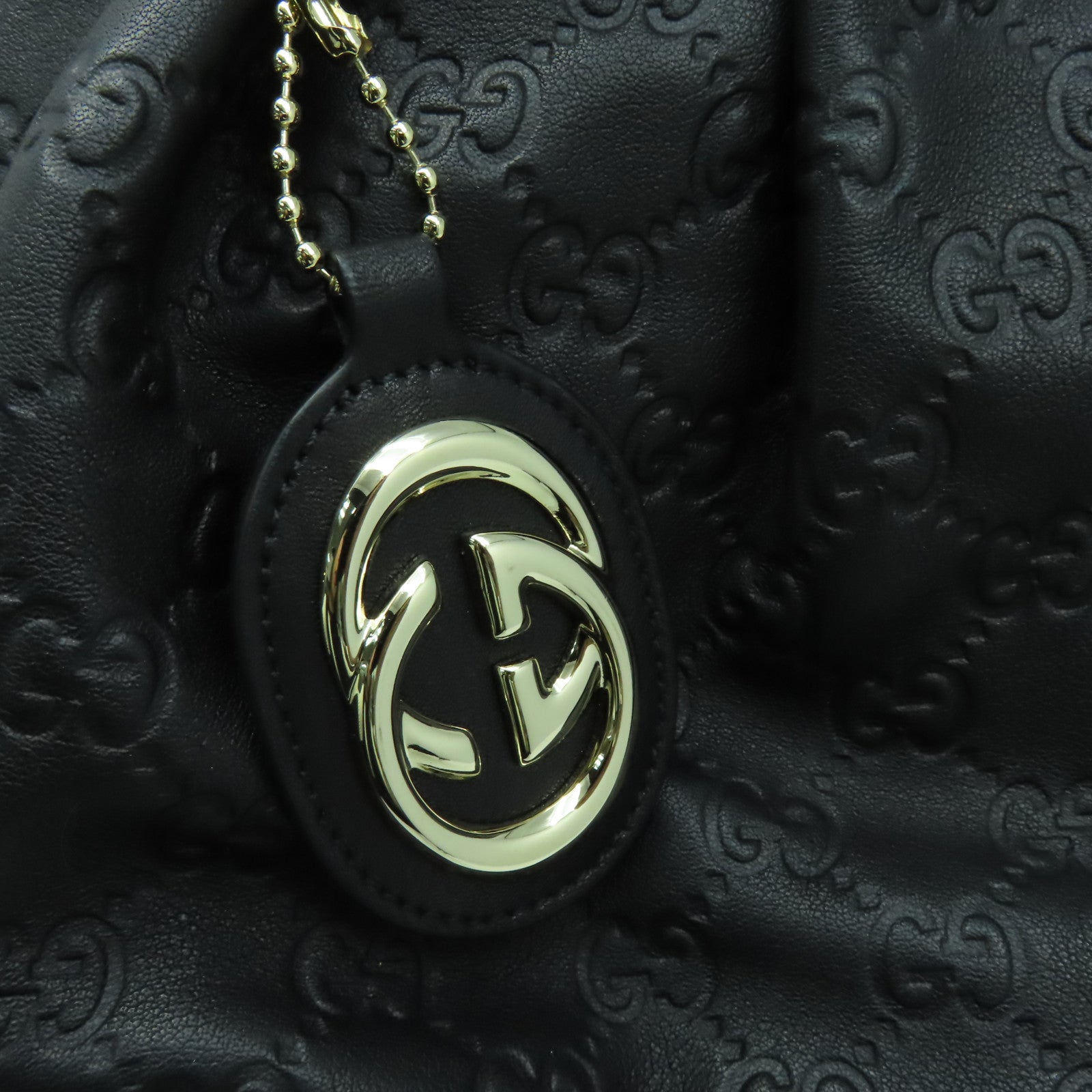 GUCCI 牛皮皮革2 Way Shoulder Bag金扣手挽肩背兩用袋黑色