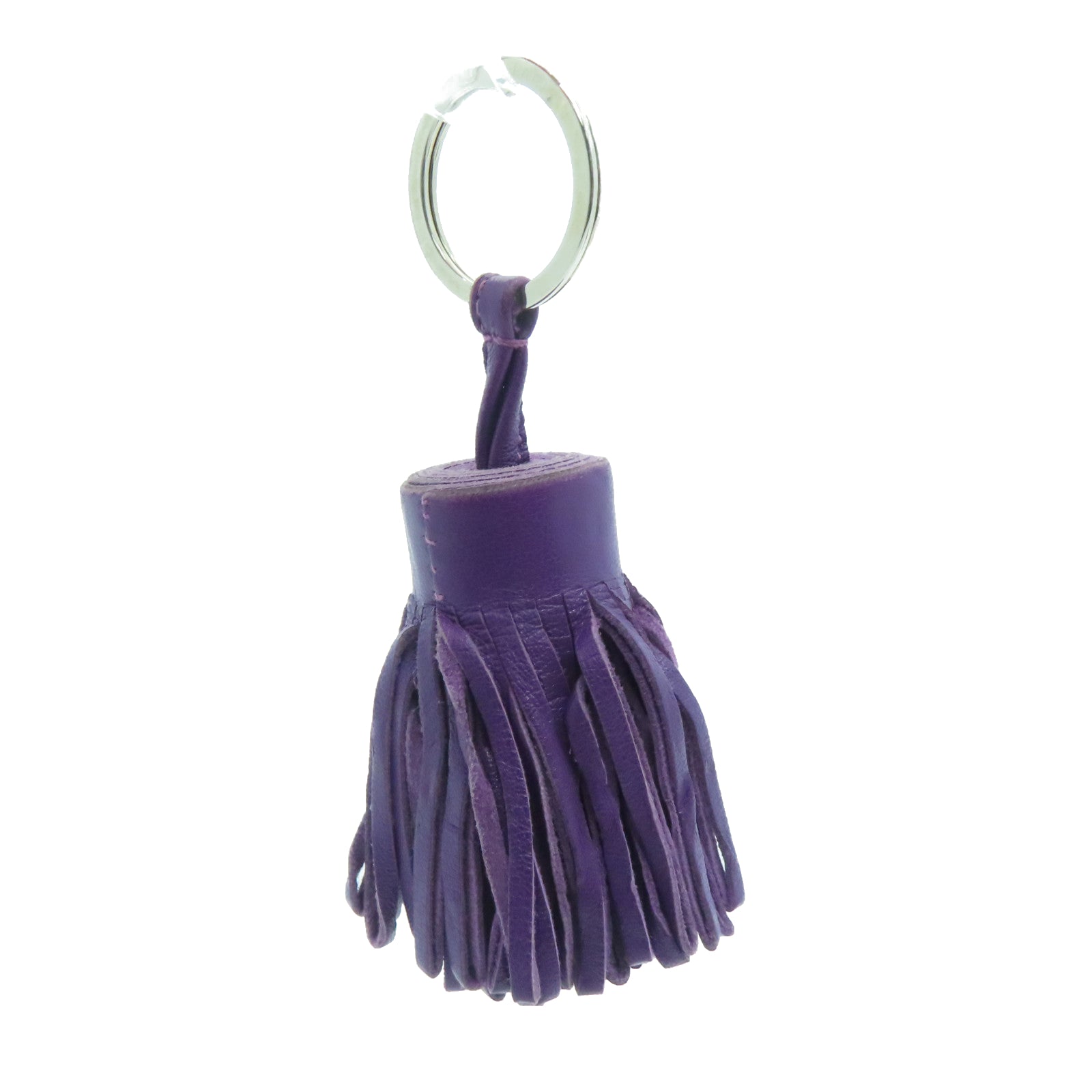 HERMES [Sharp Discount] Milo Leather Carmen Ornament Keychain Purple