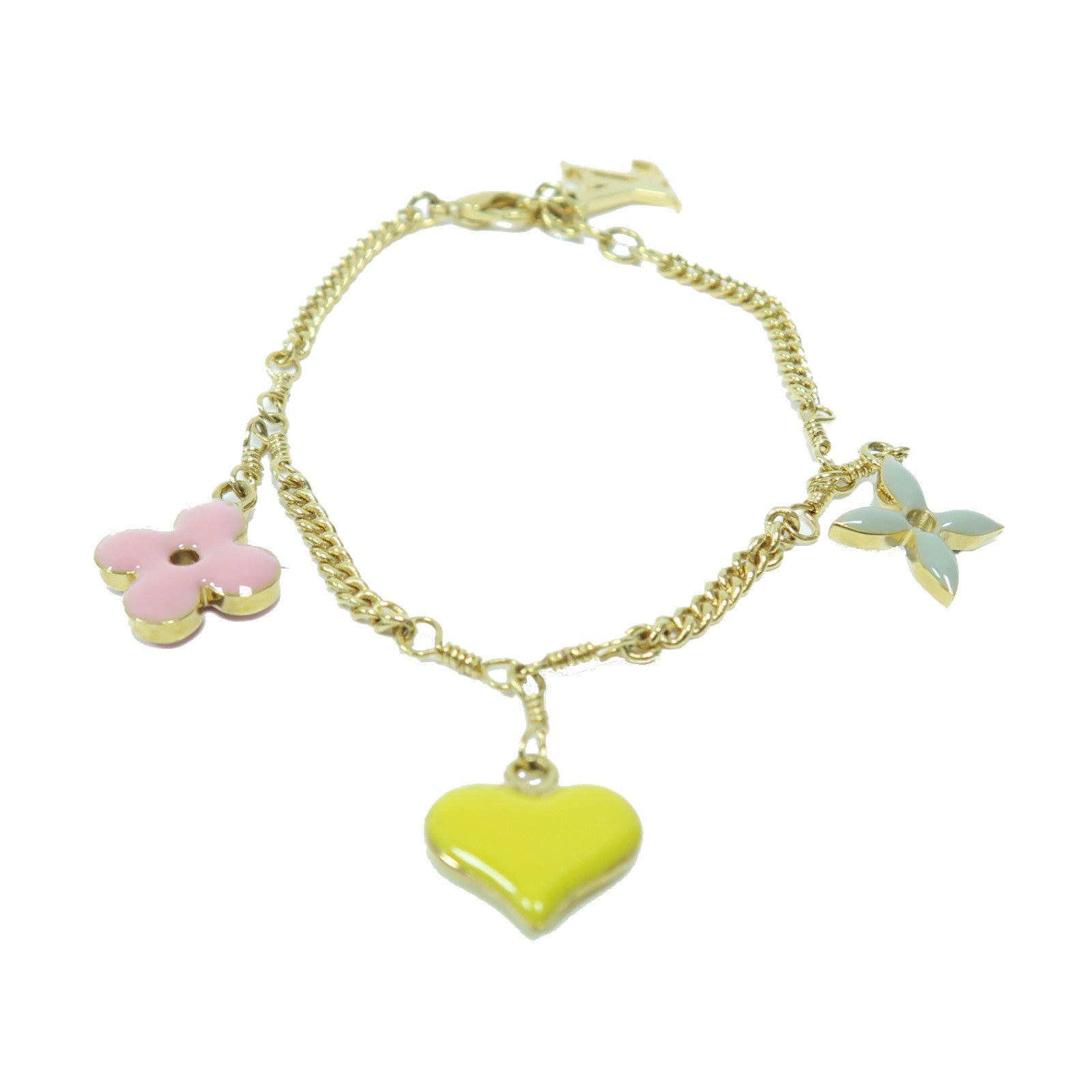 LOUIS VUITTON 鍍金Bracelet手鏈粉紅色/黃色/綠色