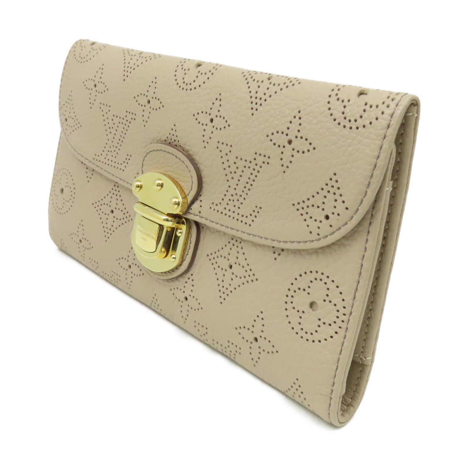 LOUIS VUITTON Mahina Amelia Coquille Long Wallet金扣長錢包杏色