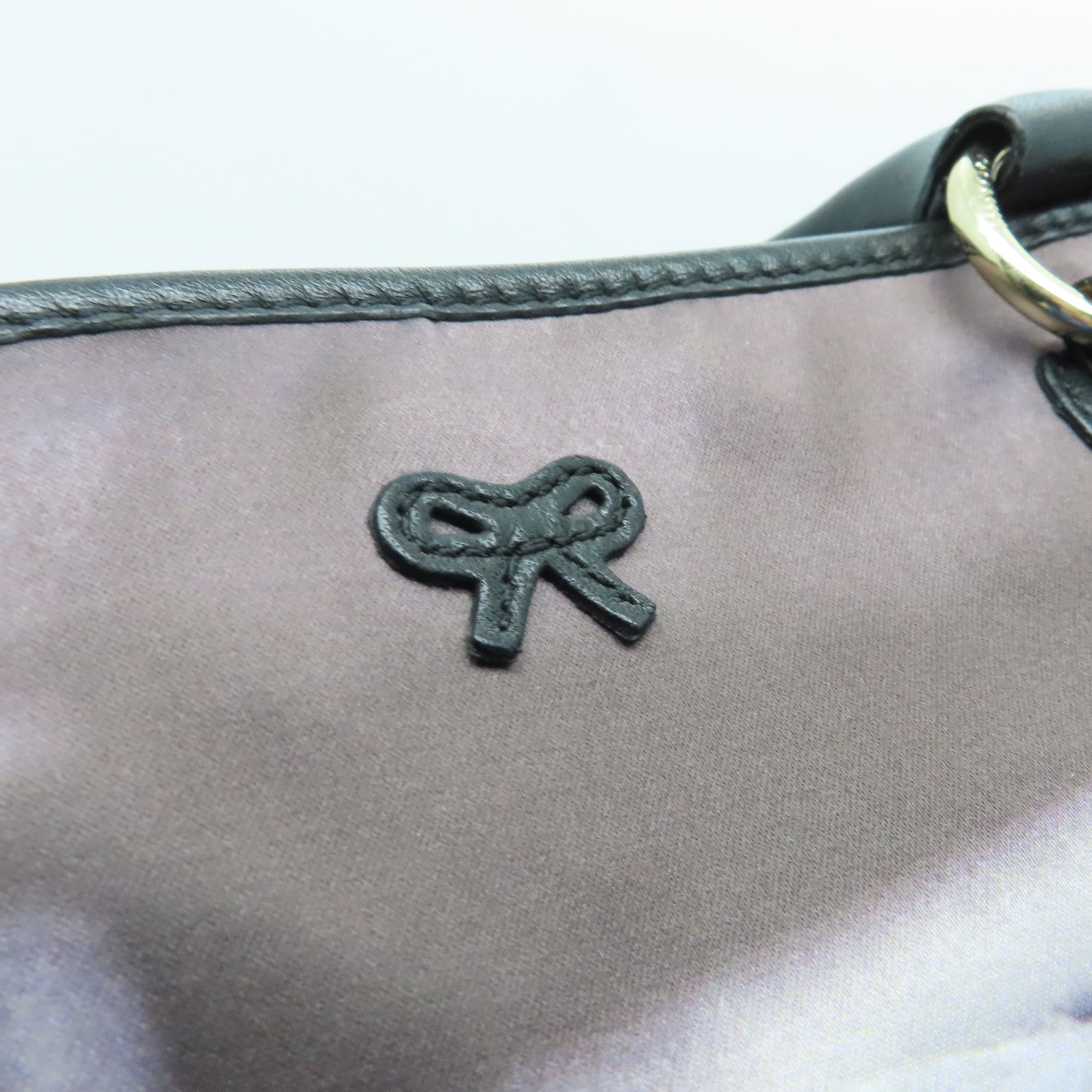 Anya Hindmarch Nylon Tote Bag Gold Buckle Handle Bag Black
