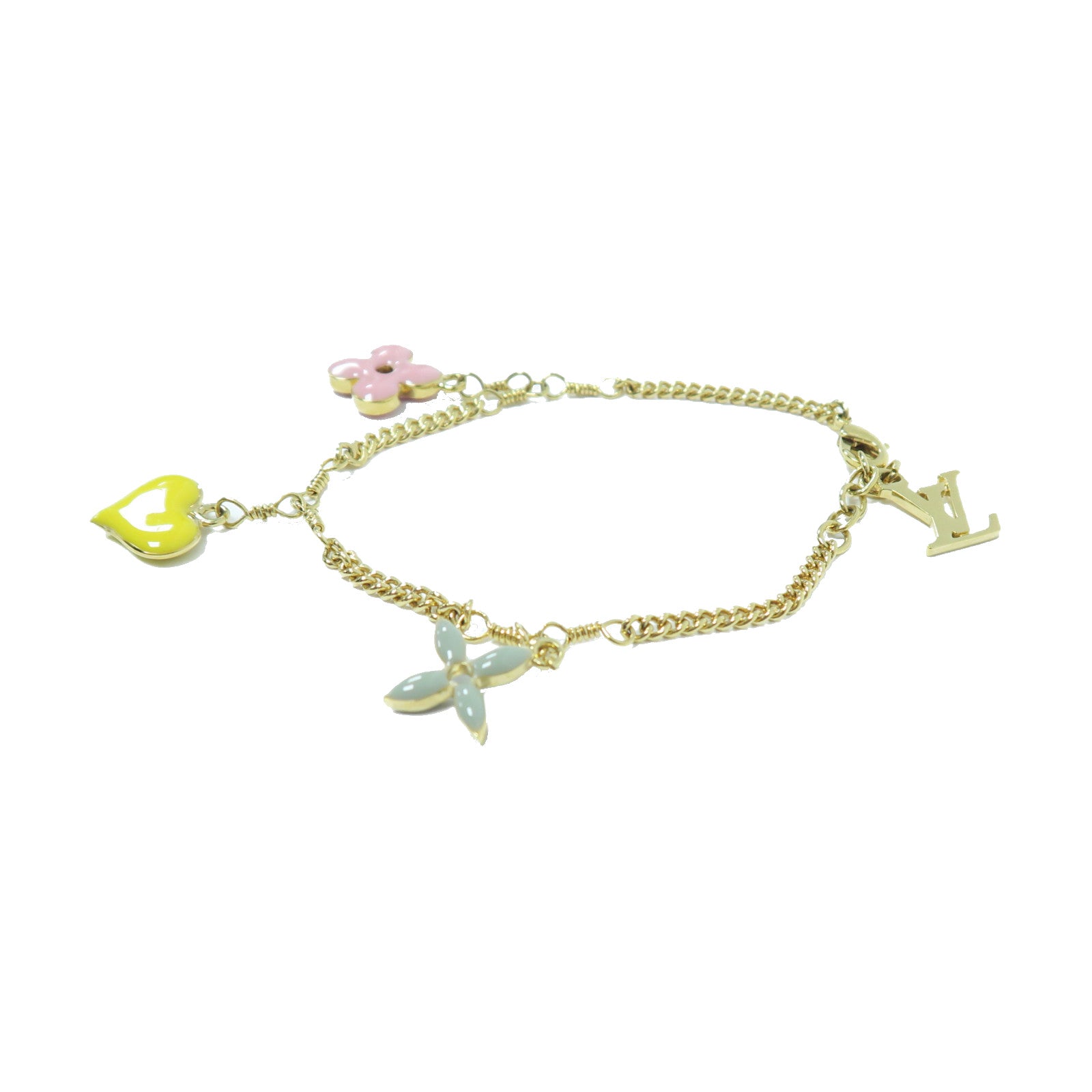 LOUIS VUITTON 鍍金Bracelet手鏈粉紅色/黃色/綠色