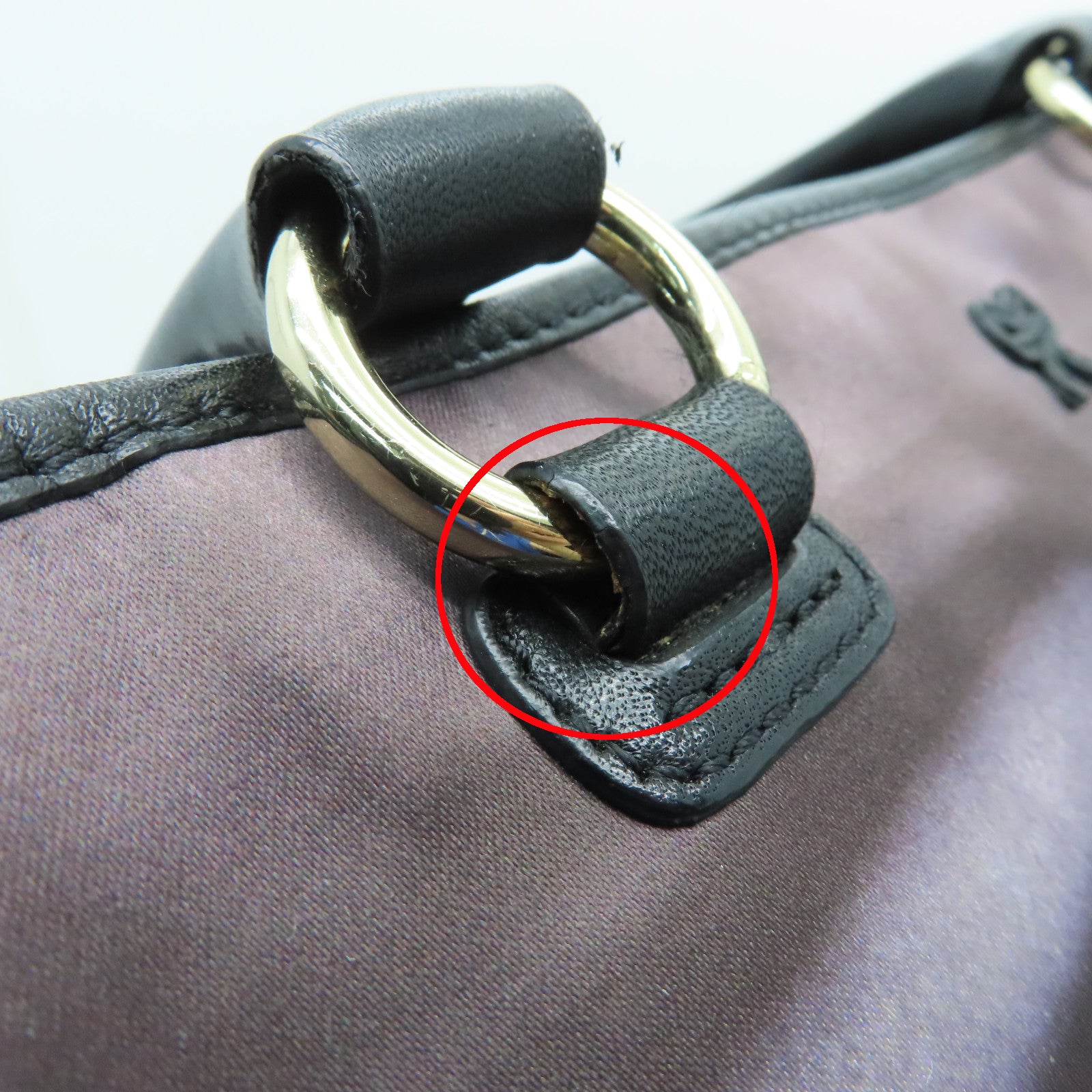 Anya Hindmarch Nylon Tote Bag Gold Buckle Handle Bag Black