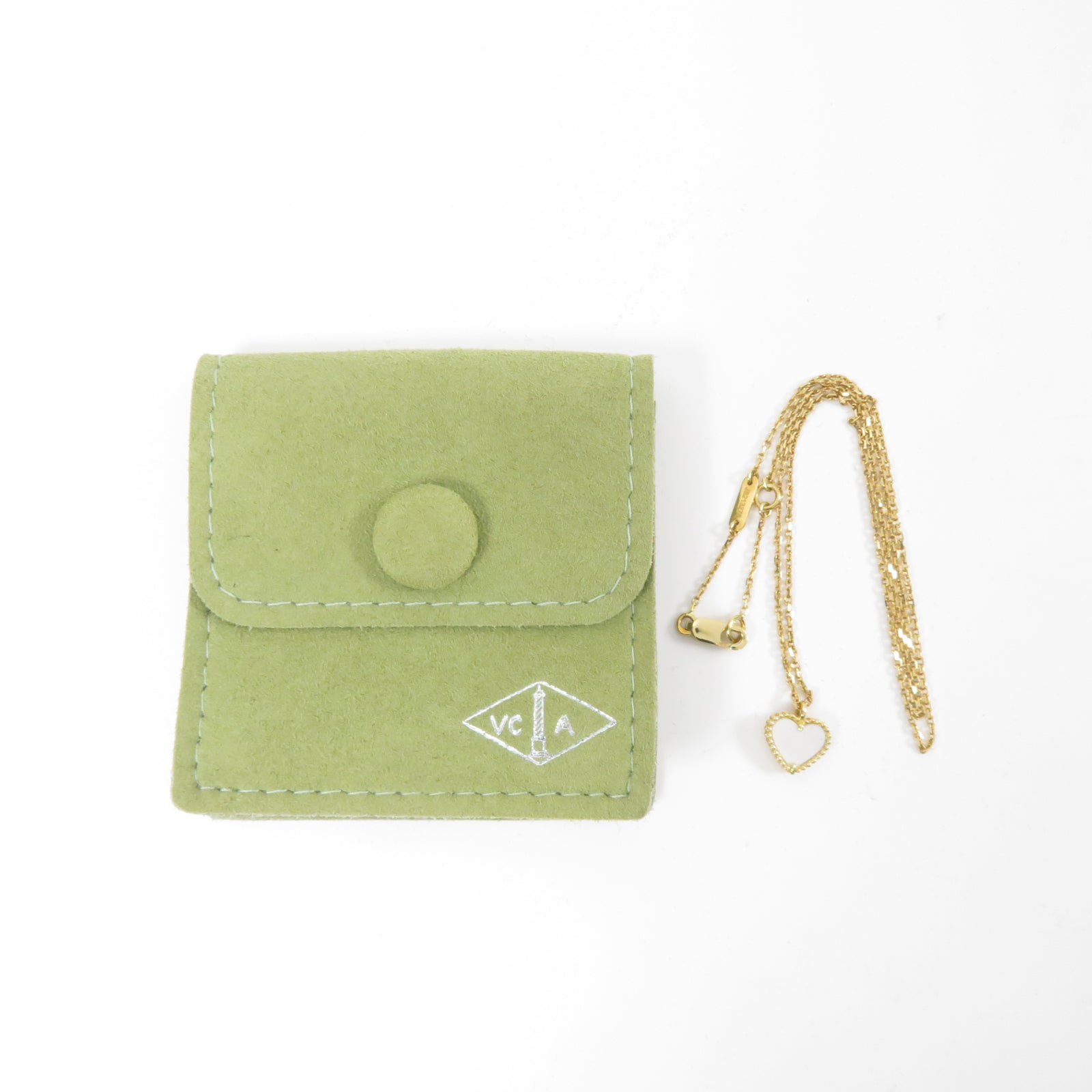 Van Cleef & Arpels 18K黃金Sweet Alhambra heart Pendant項鏈白色