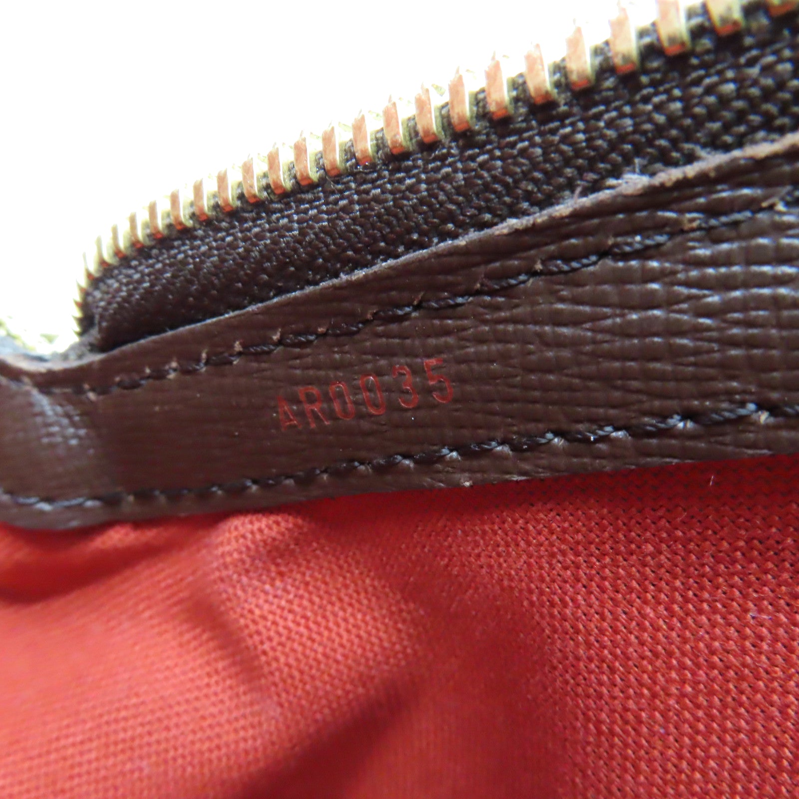 LOUIS VUITTON Damier Belem MM Gold Buckle Shoulder Bag Brown