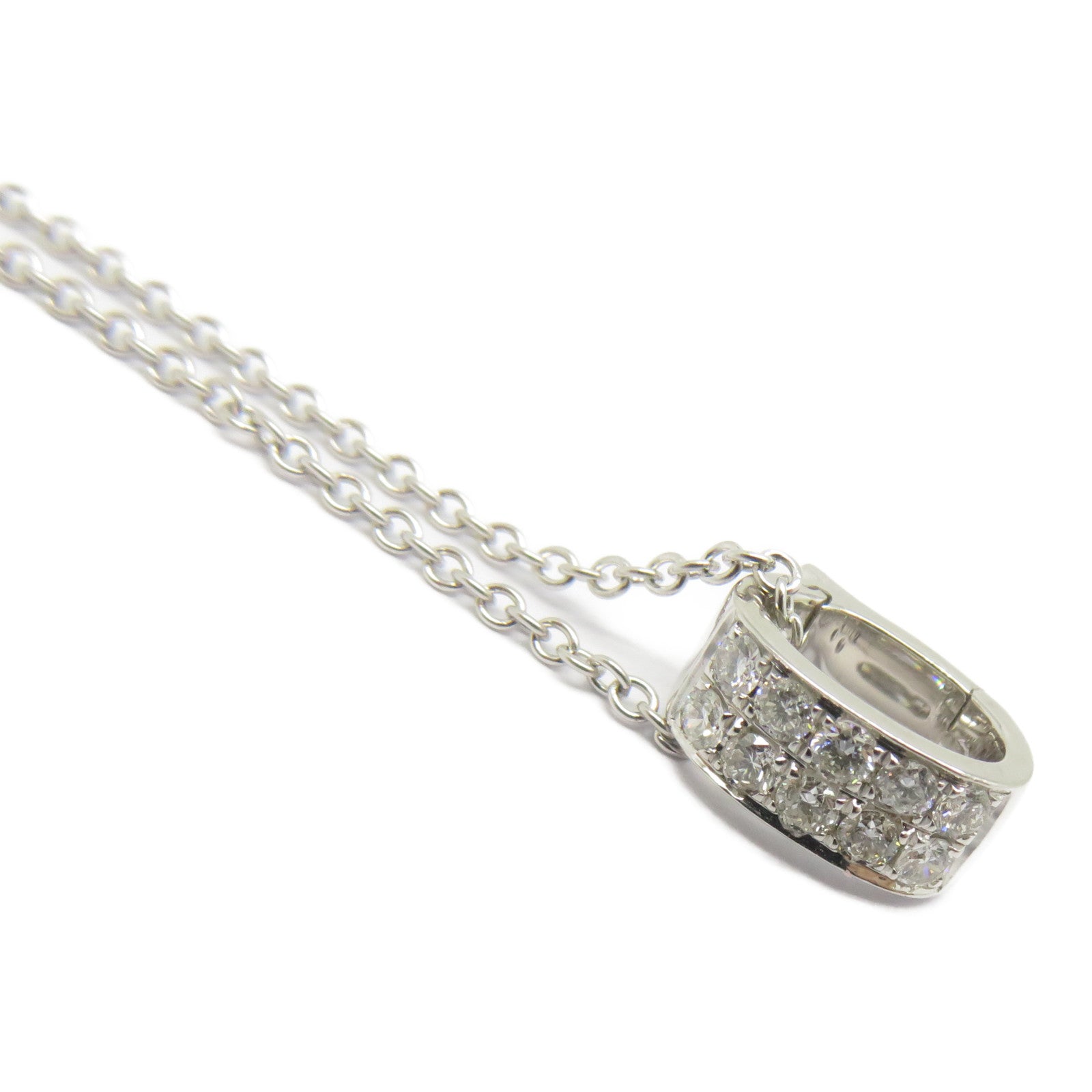 JEWELRY 18K白金Diamond Necklace 0.17ct鑽石項鍊銀色