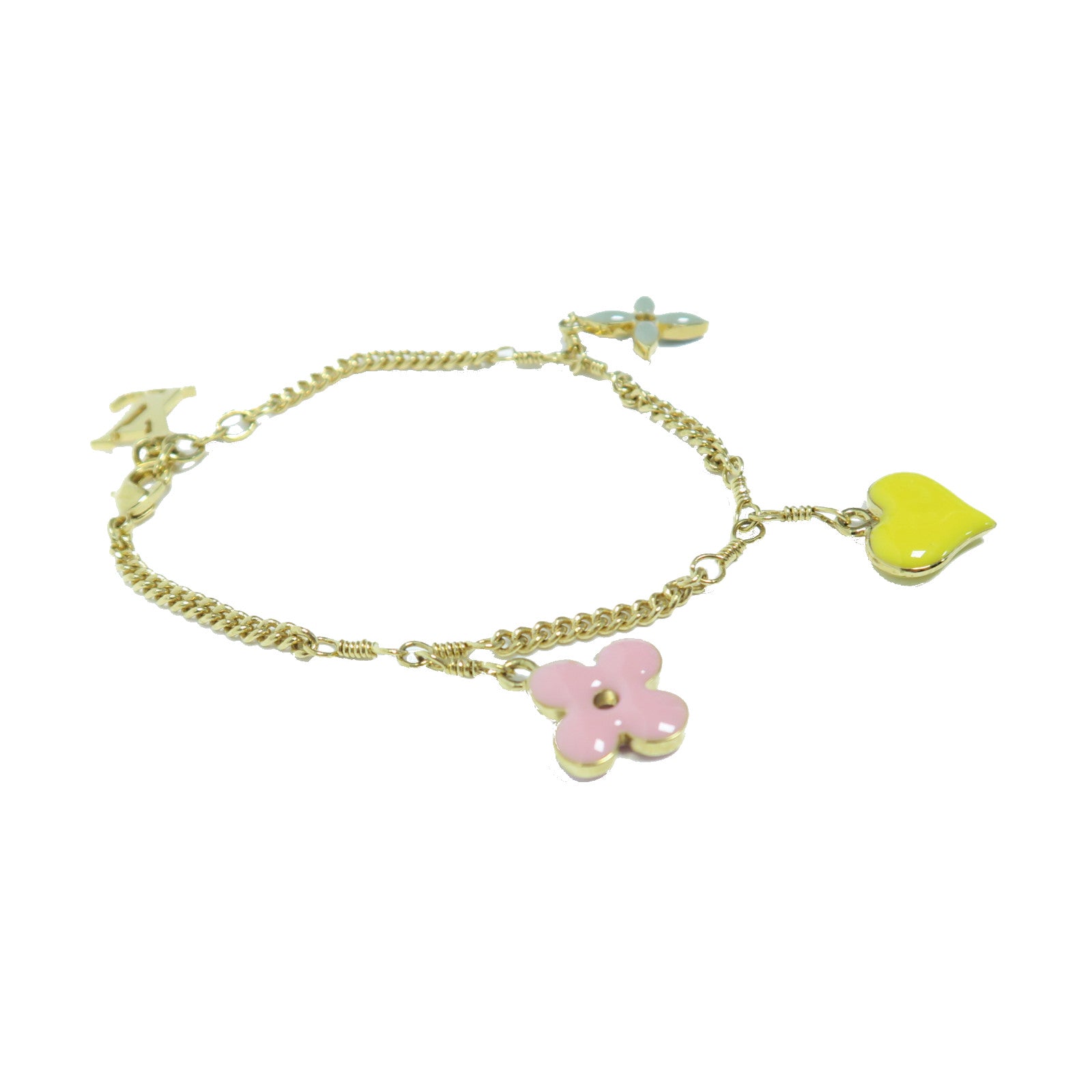 LOUIS VUITTON 鍍金Bracelet手鏈粉紅色/黃色/綠色