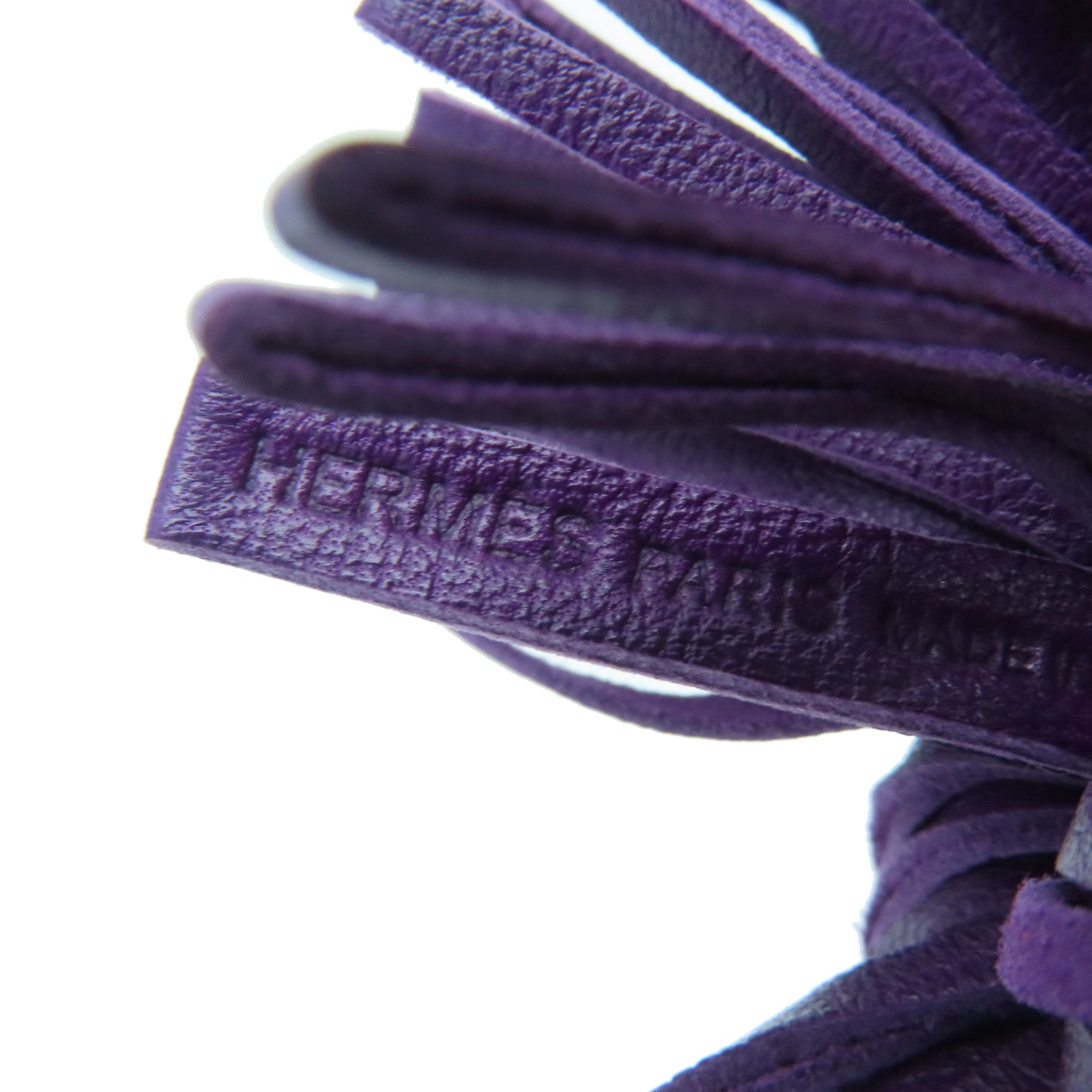 HERMES 【激減優惠】Milo皮革Carmen掛飾/鑰匙扣紫色