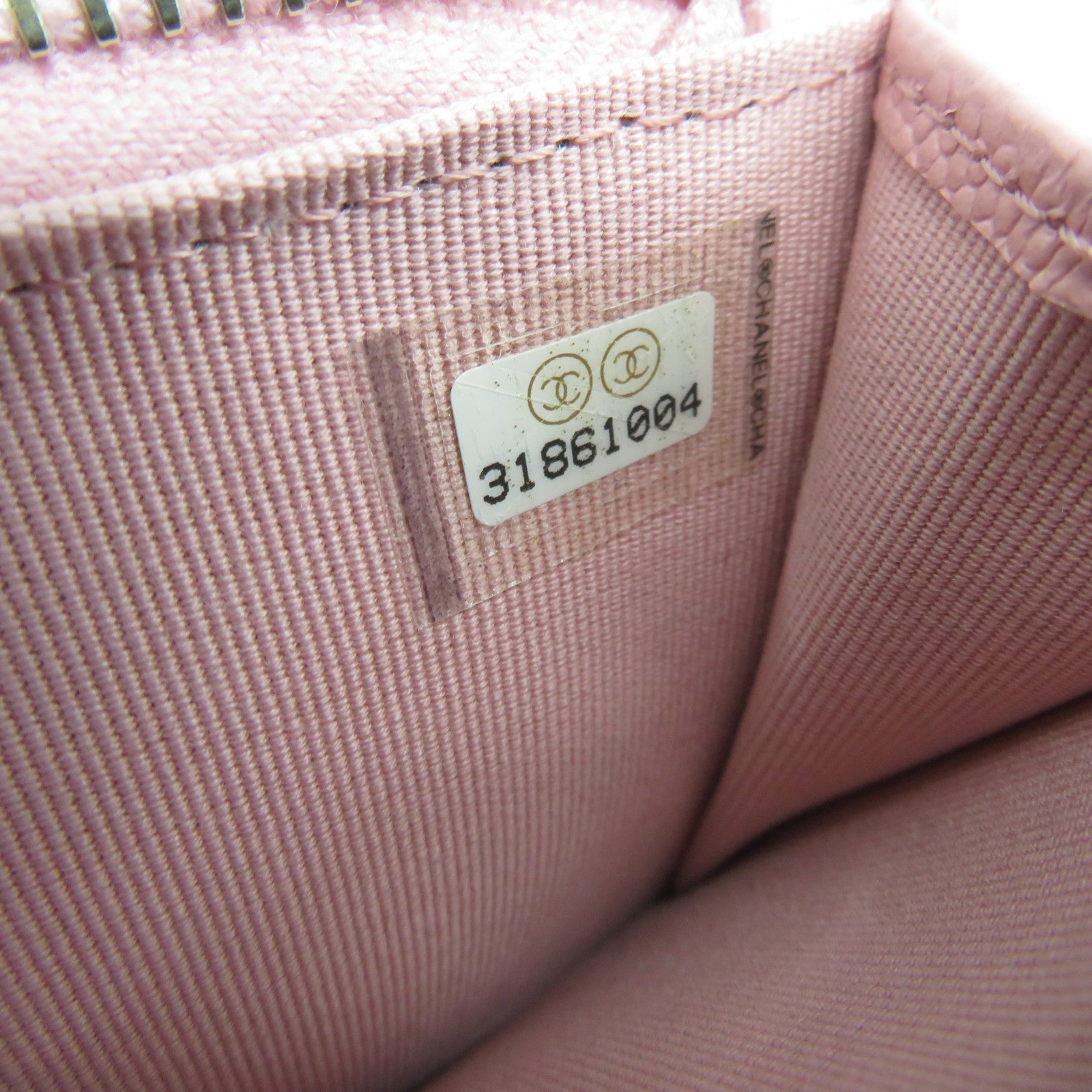 CHANEL 菱格Caviar皮革Card Holder金扣卡片套粉紅色