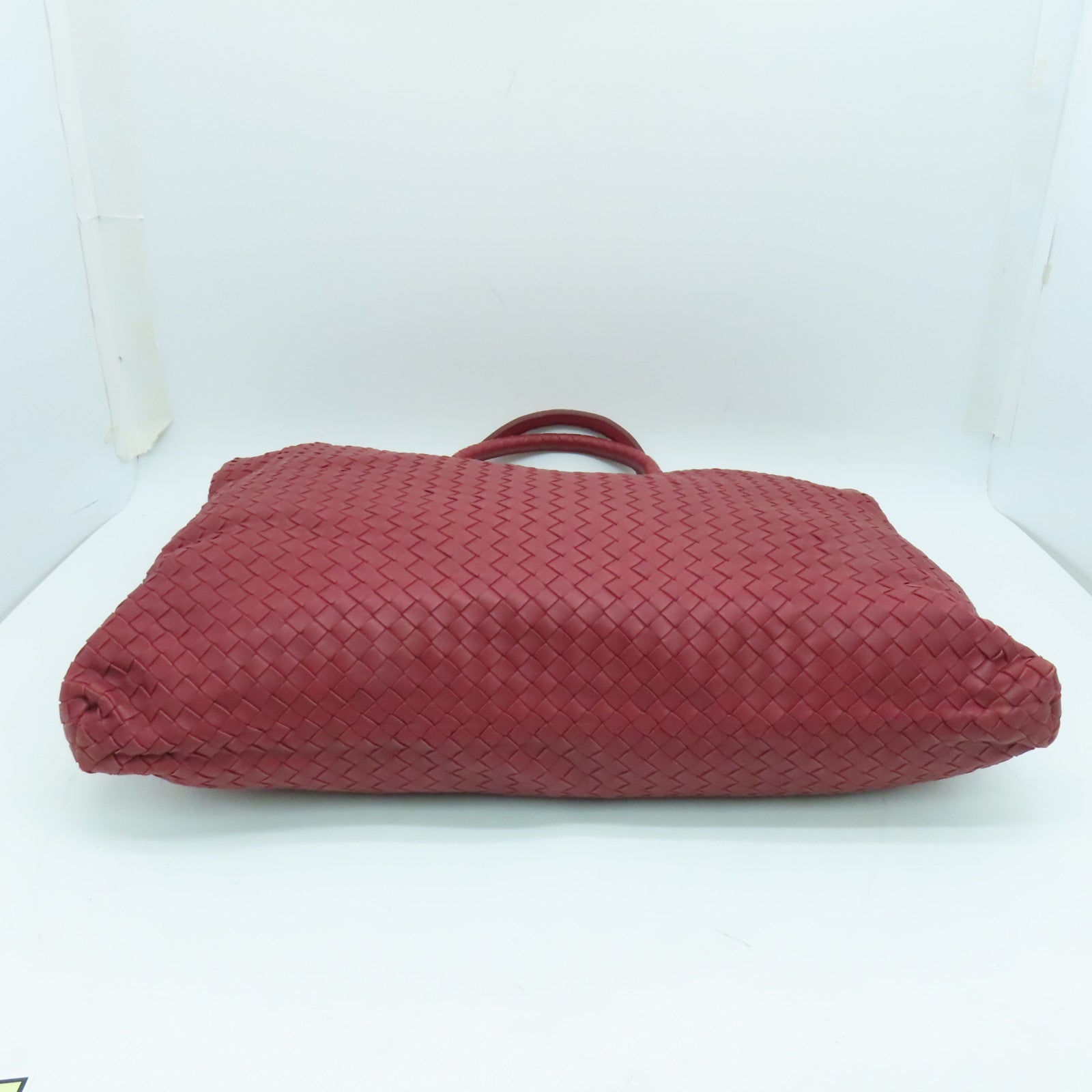 BOTTEGA VENETA 織紋皮革2way Shoulder Bag金扣手挽肩背兩用袋紅色