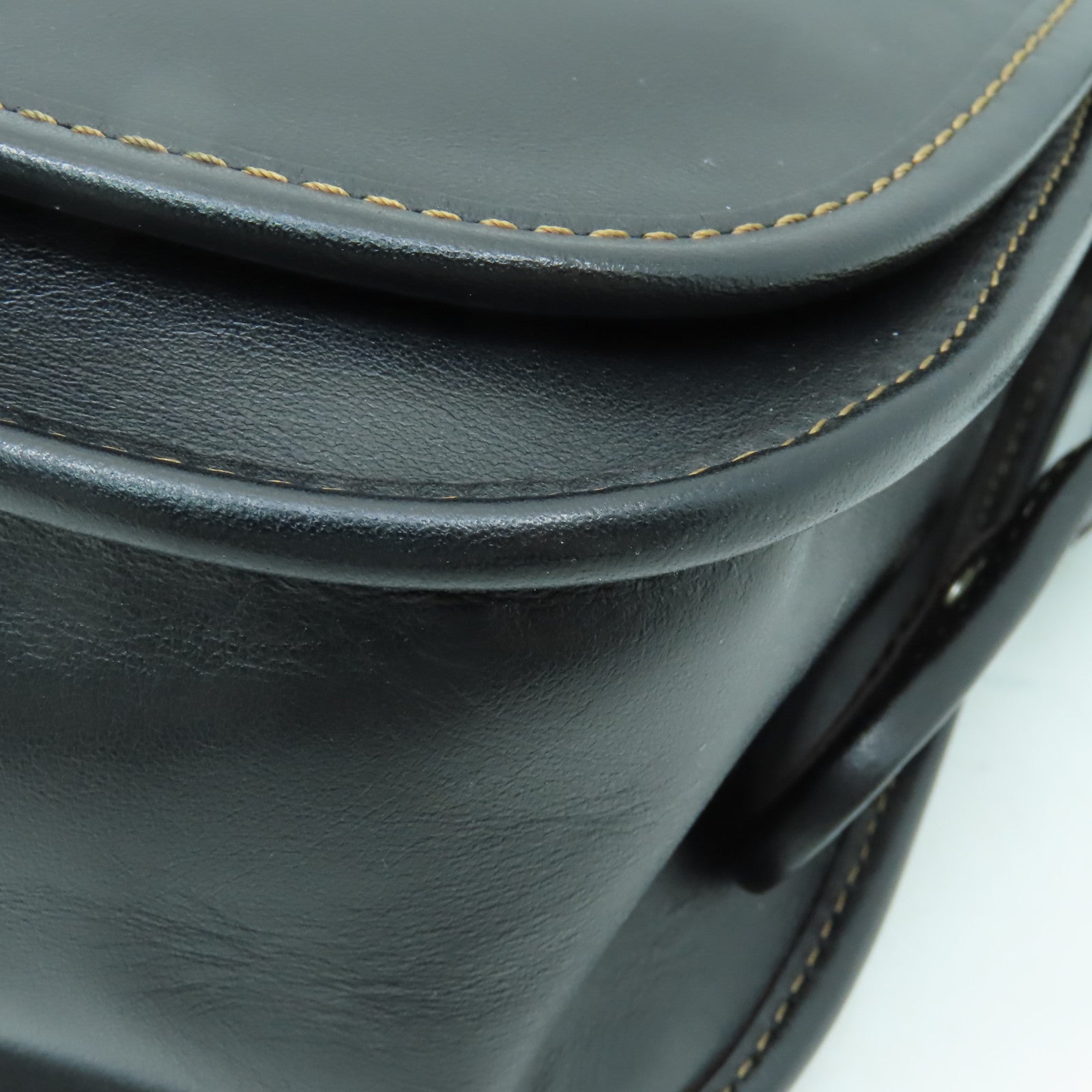 COACH 牛皮皮革Shoulder Bag銀扣肩背袋黑色