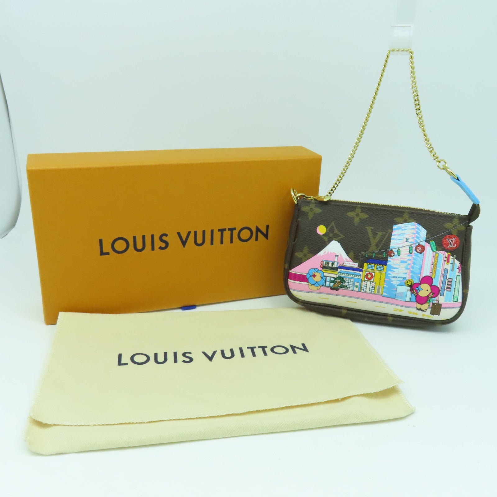 LOUIS VUITTON Monogram Mini Pochette Access金扣手挽袋彩色