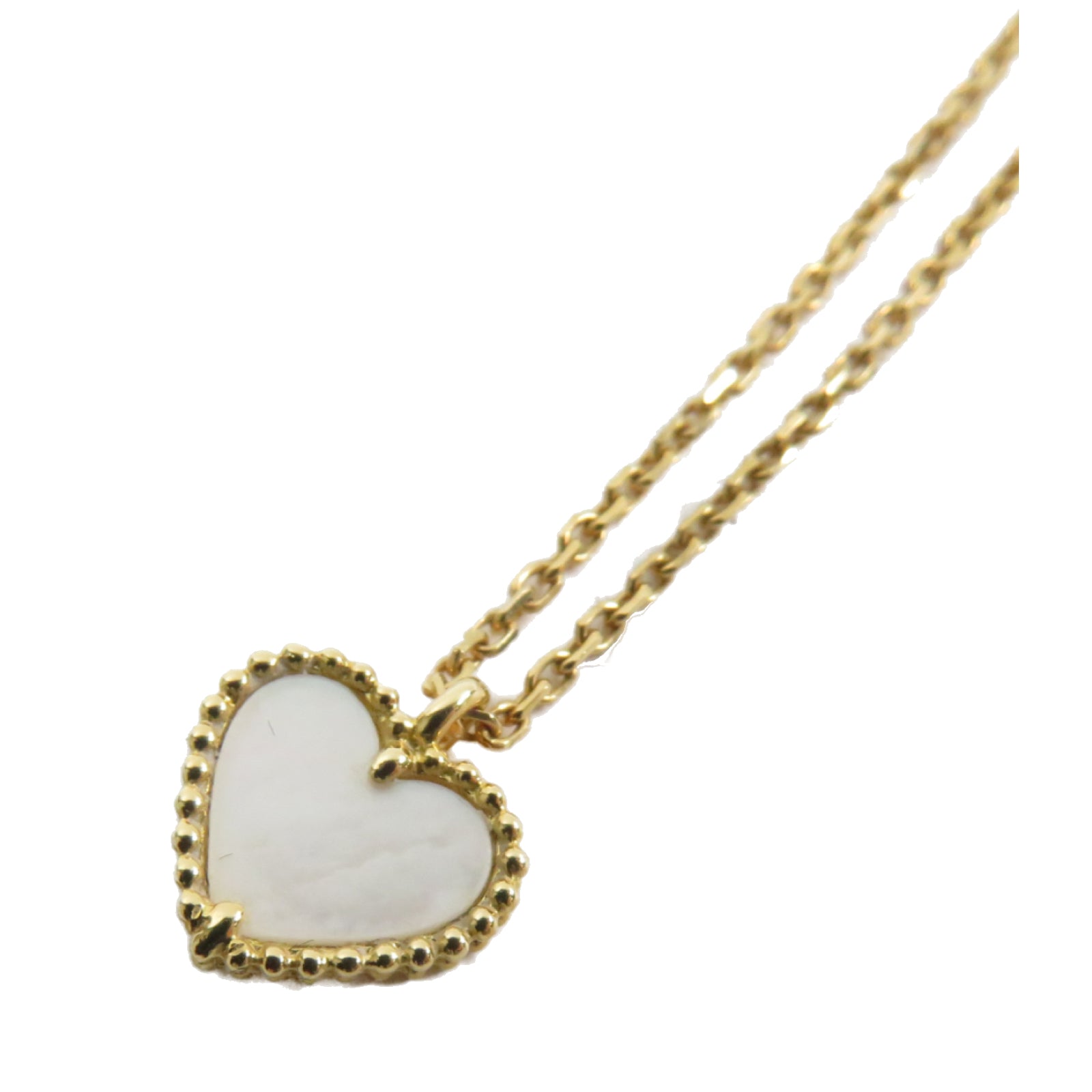 Van Cleef & Arpels 18K黃金Sweet Alhambra heart Pendant項鏈白色