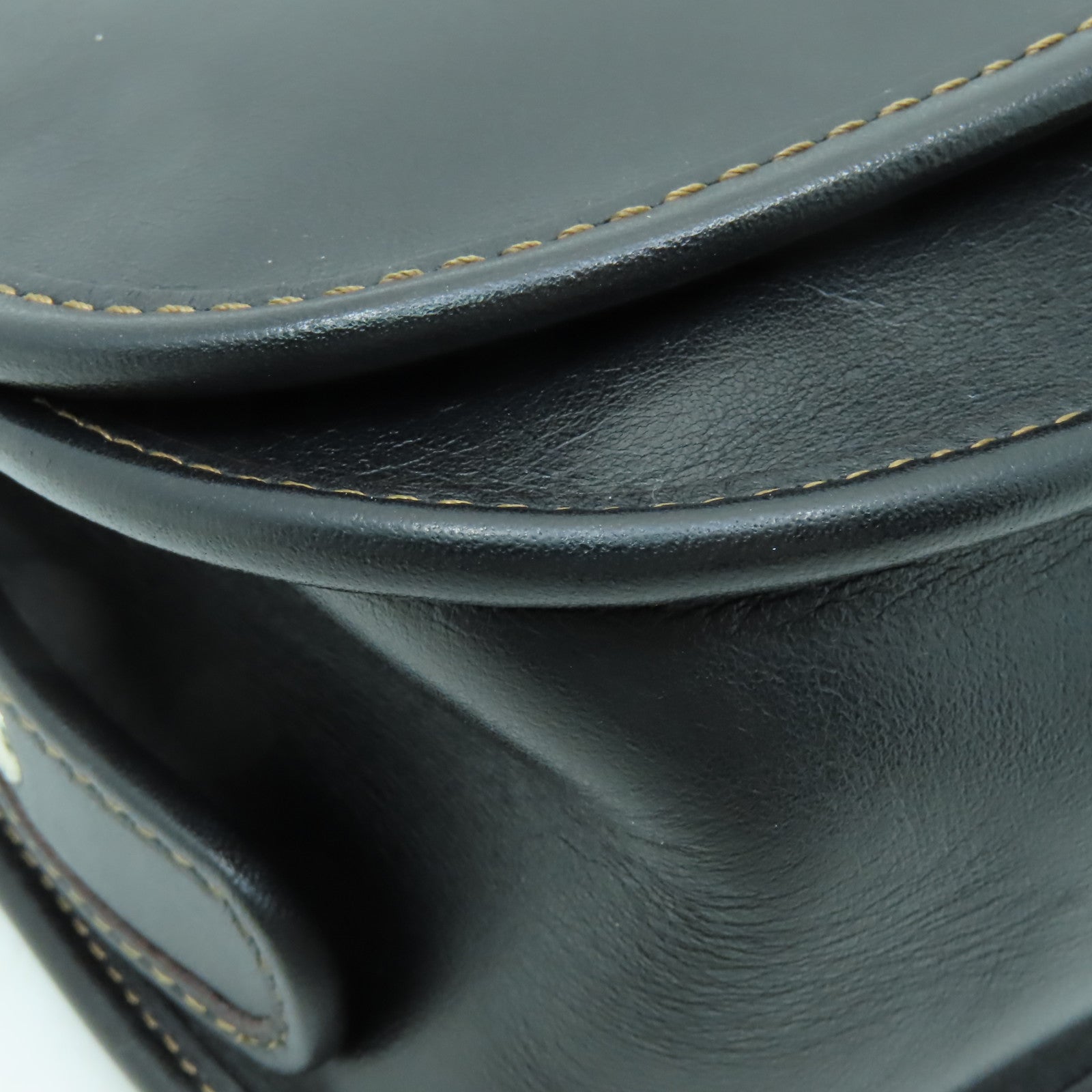 COACH 牛皮皮革Shoulder Bag銀扣肩背袋黑色