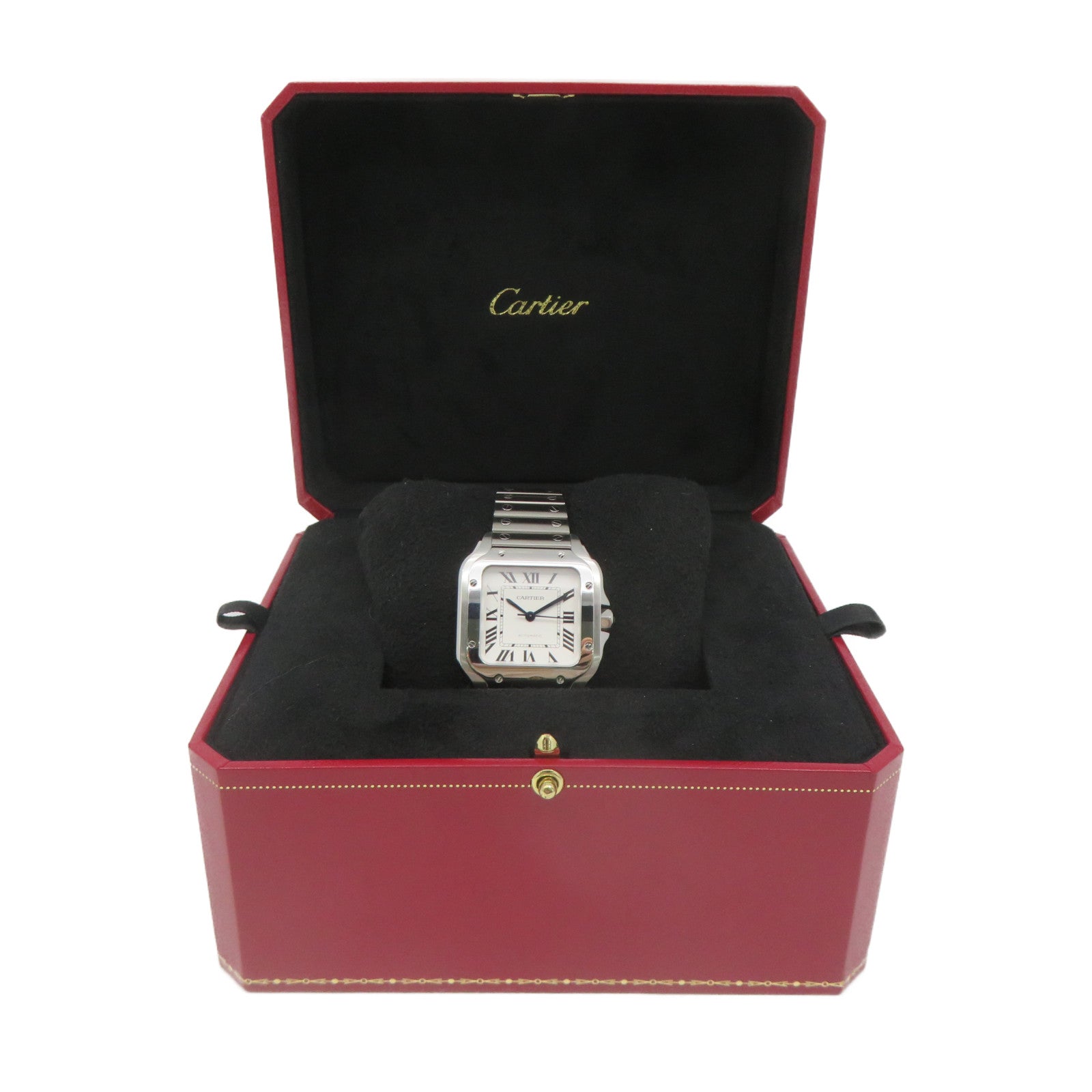 CARTIER SANTOS DE CARTIER Watch不鏽鋼自動機芯手錶白色